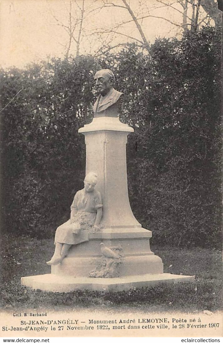 Saint Jean D'Angély           17     Monument André Lemoine  . Poète    (voir Scan) - Saint-Jean-d'Angely