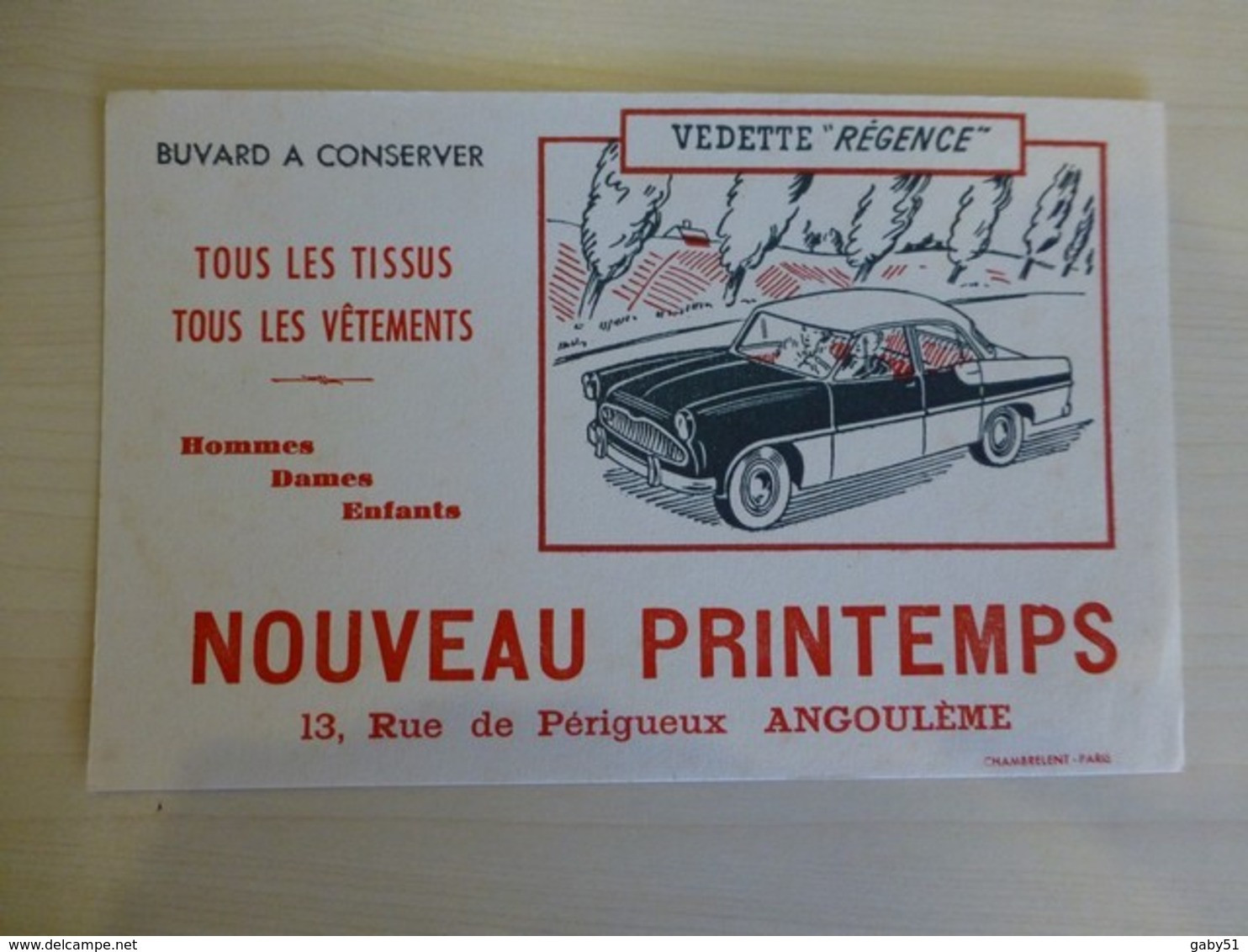 Automobile VEDETTE "Régence", PRINTEMPS Angoulême Ref 1721 ; BU 02A - Sonstige & Ohne Zuordnung