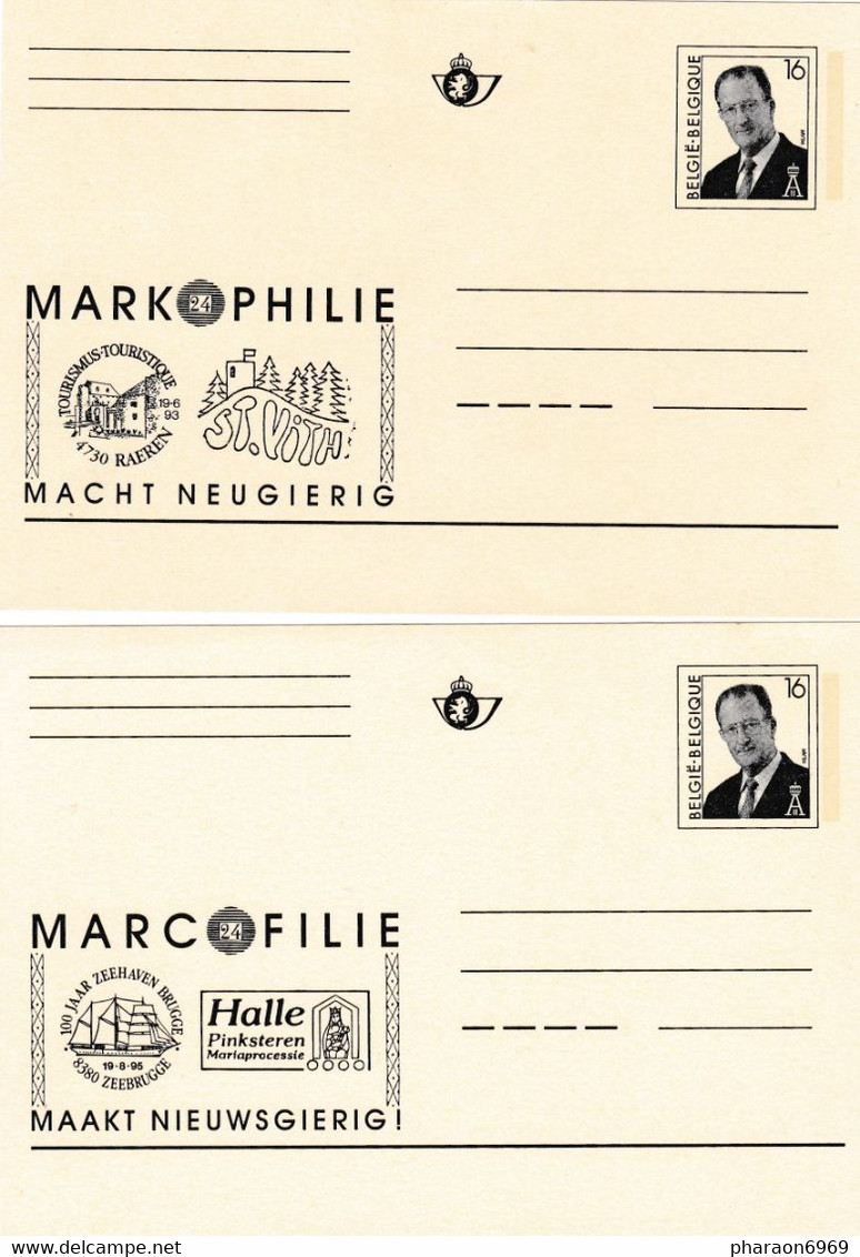 2 Entiers Postaux Différents Marcofilie - Adressenänderungen