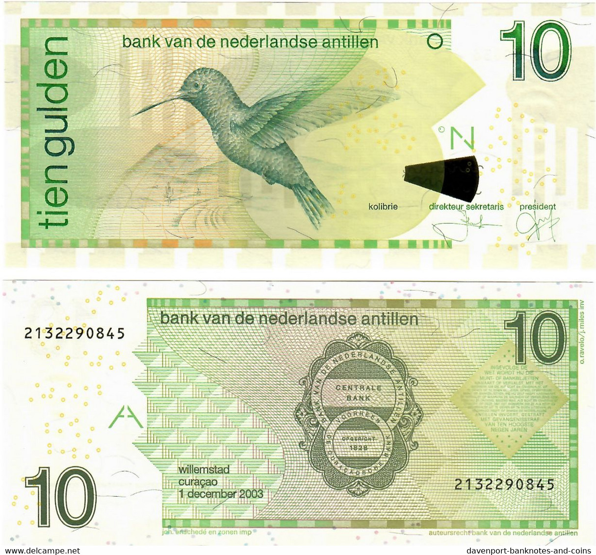 Netherlands Antilles 10 Gulden 2003 UNC - Niederländische Antillen (...-1986)