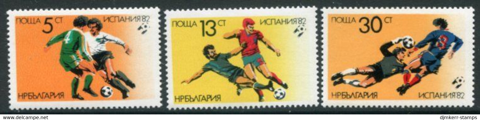 BULGARIA 1982 Football World Cup MNH / ** .  Michel 3100-02 - Unused Stamps