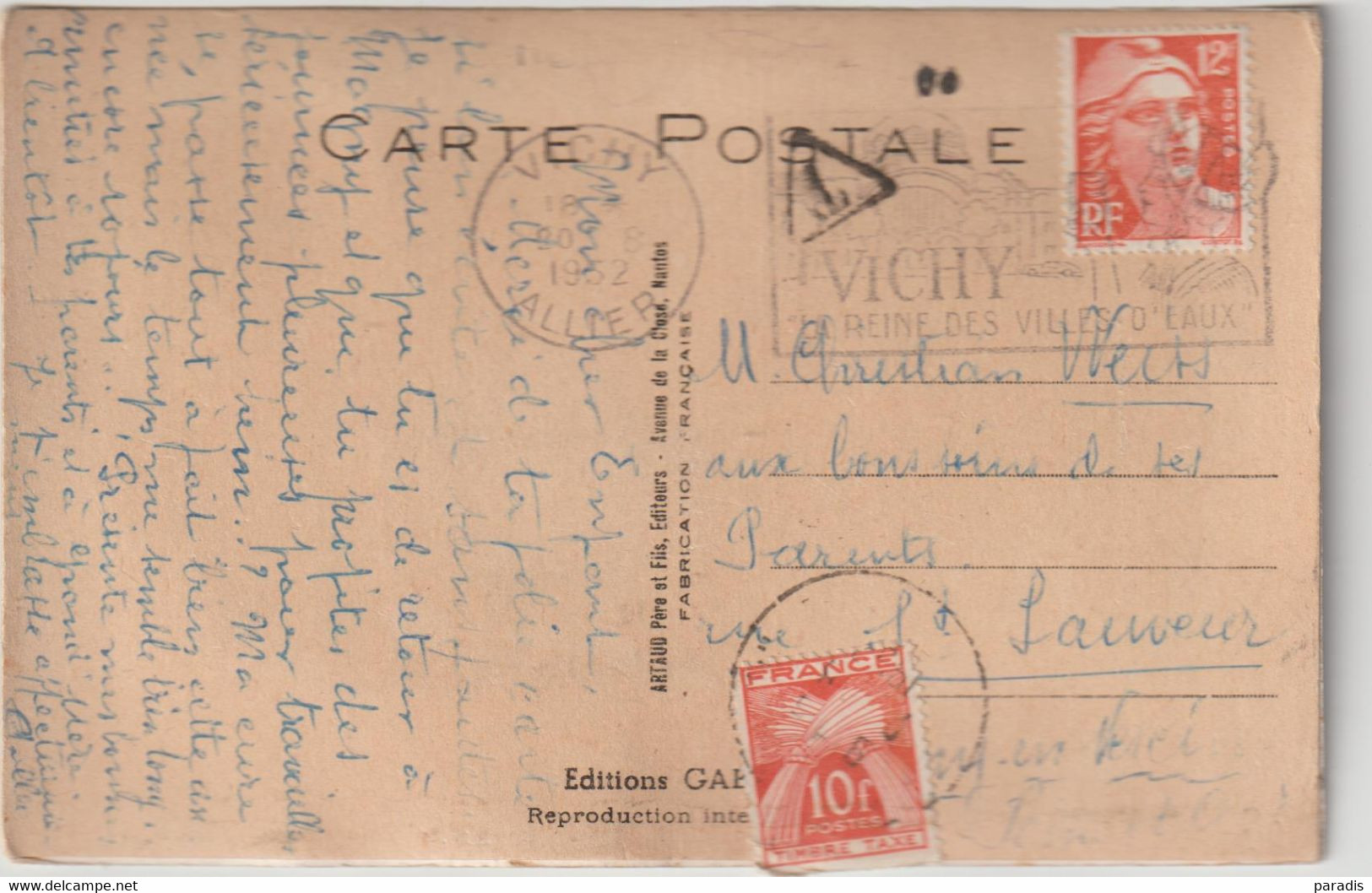 Carte à Système Complète Cpa, Tente Oiseau Lune . Gaby N 102  VICHY 03 - Móviles (animadas)