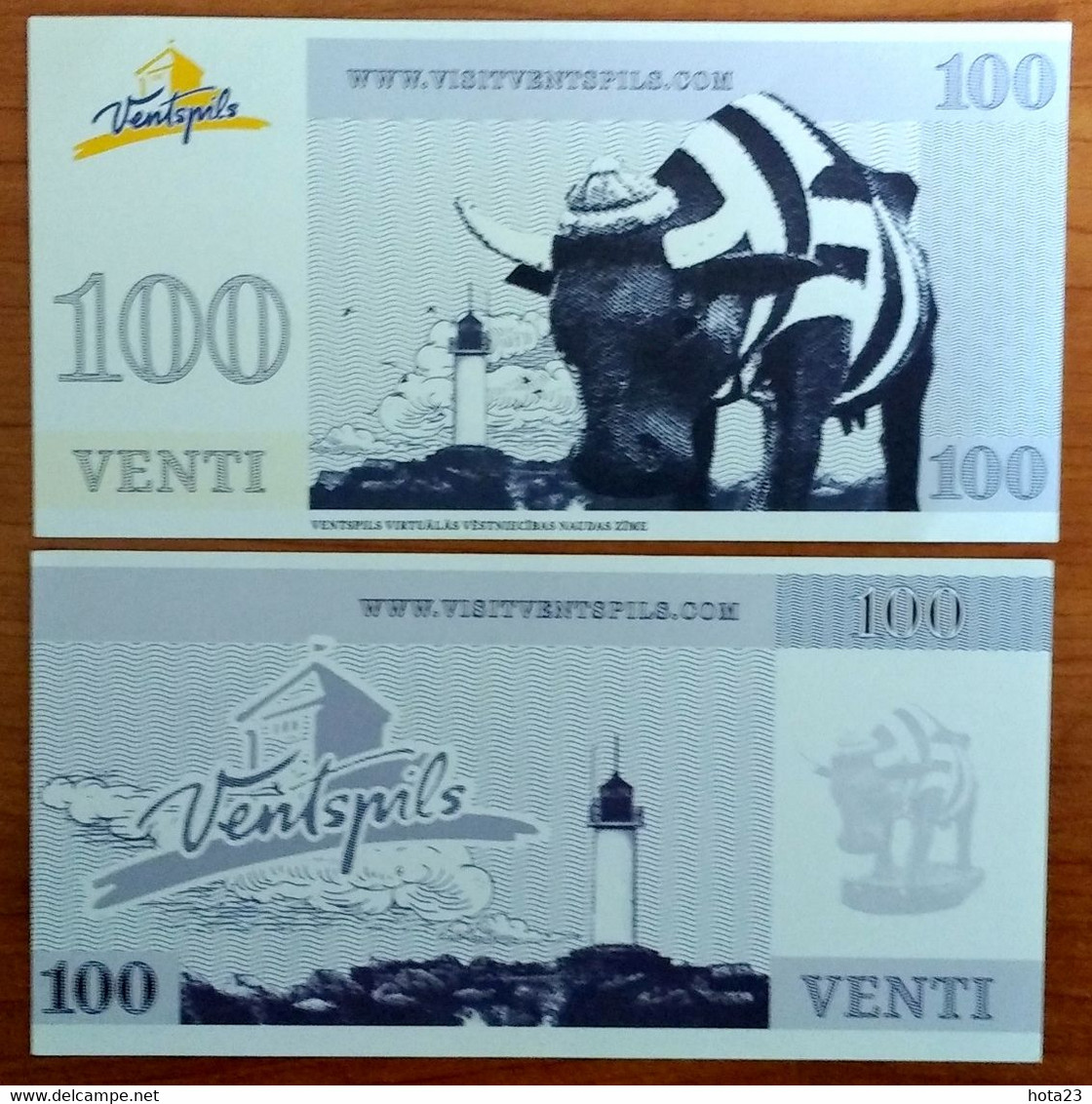 2011 100 VENTI LATVIA , Lettland , Lettonia Local Currency Venspils City,cow , Lighthouse, Beacon, Pharos, Seamark  Unc - Latvia