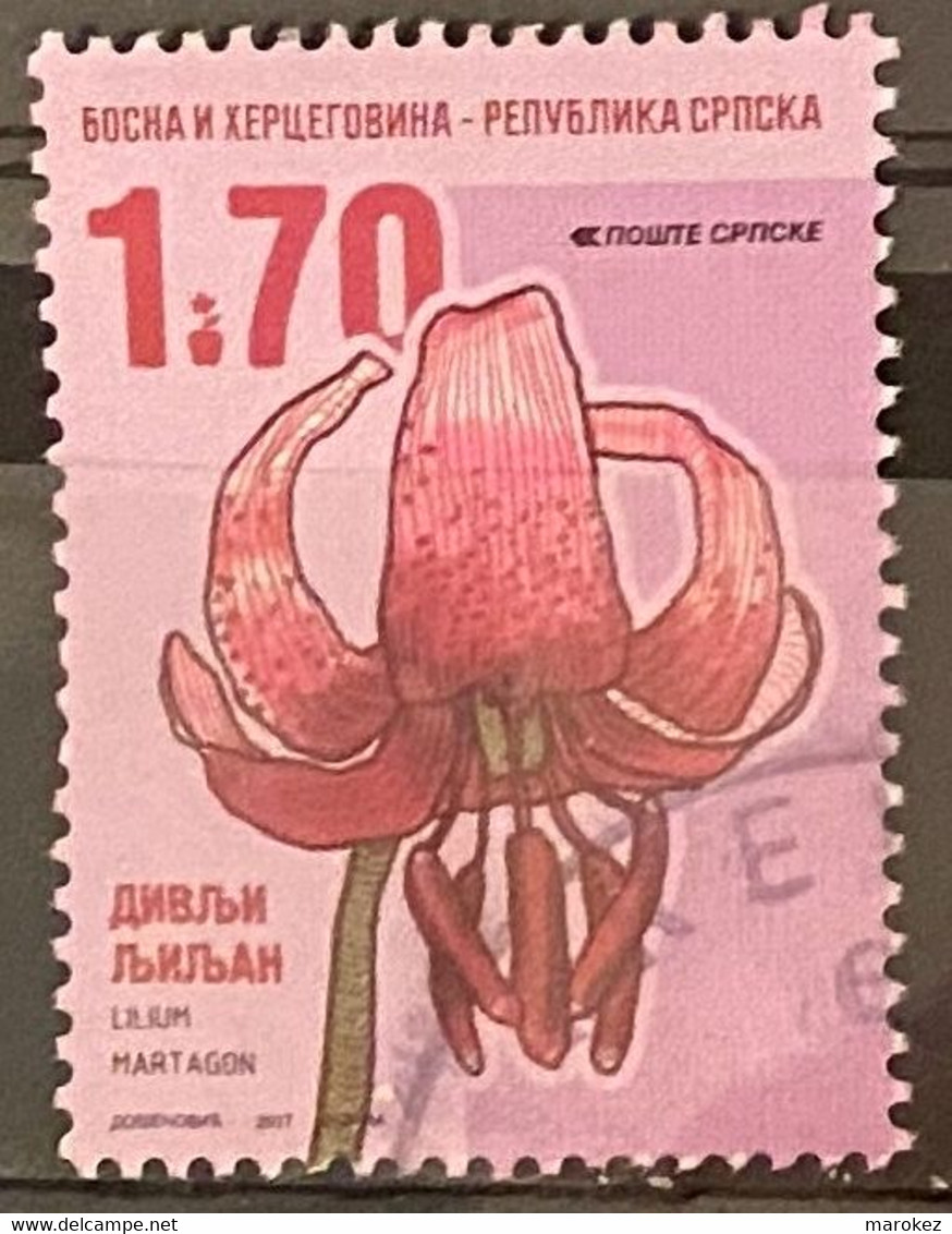 SERBIAN REPUBLIC 2017 Flora - Flowers; Turk's Cap Lily Postally Used MICHEL # 726 - Bosnie-Herzegovine