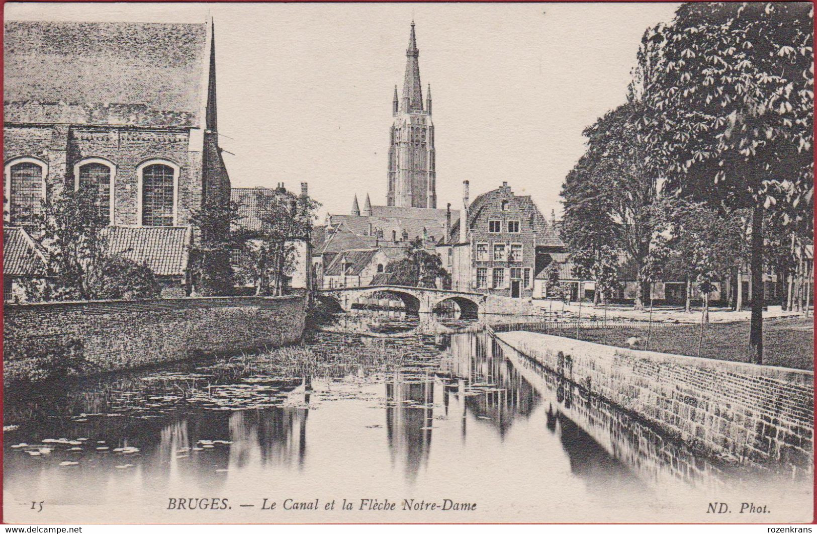 Brugge Bruges Le Canal Et La Fleche Notre-Dame CPA (In Zeer Goede Staat) - Brugge