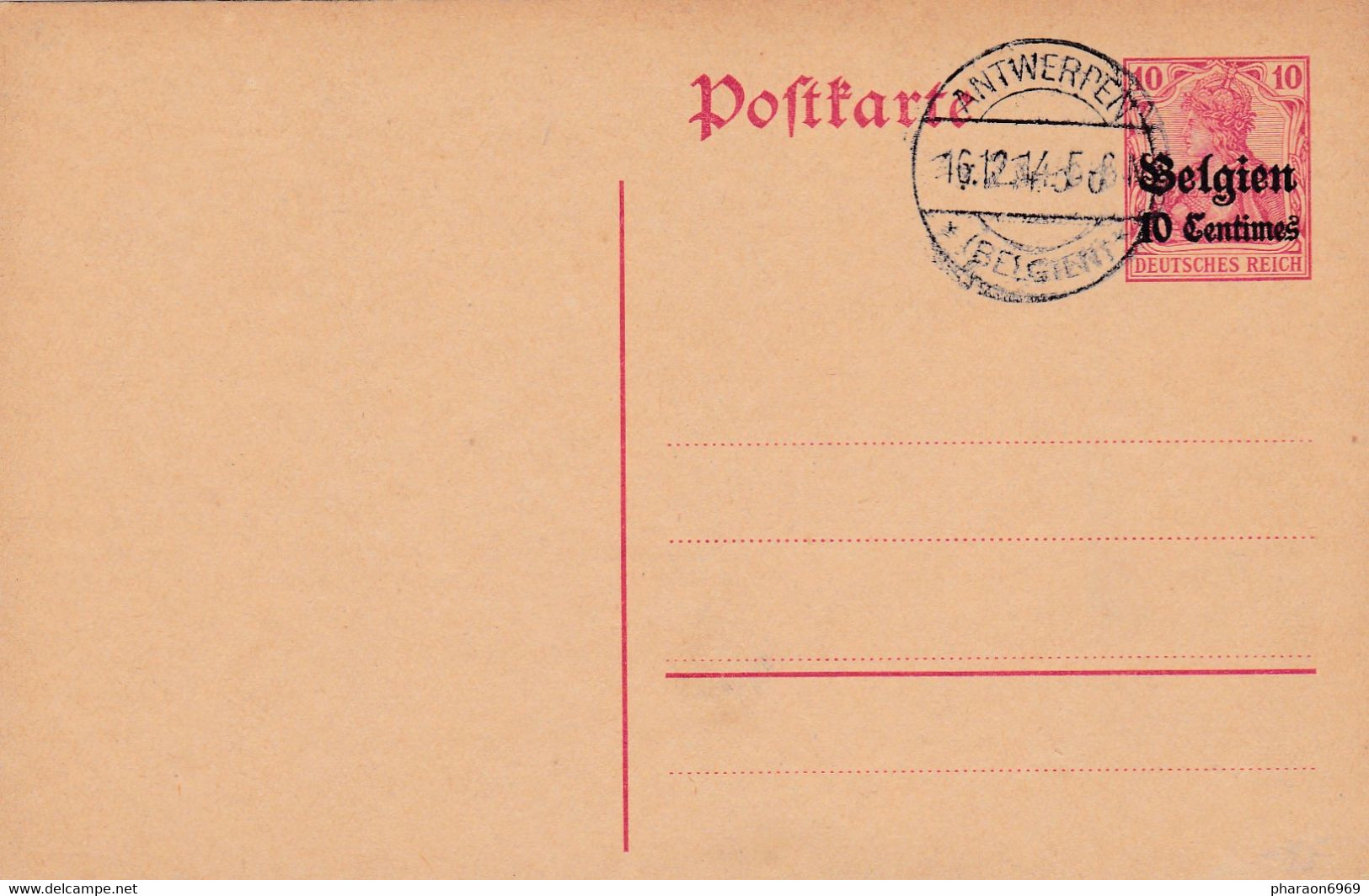 Carte Entier Postal Occupation Allemande Antwerpen - German Occupation