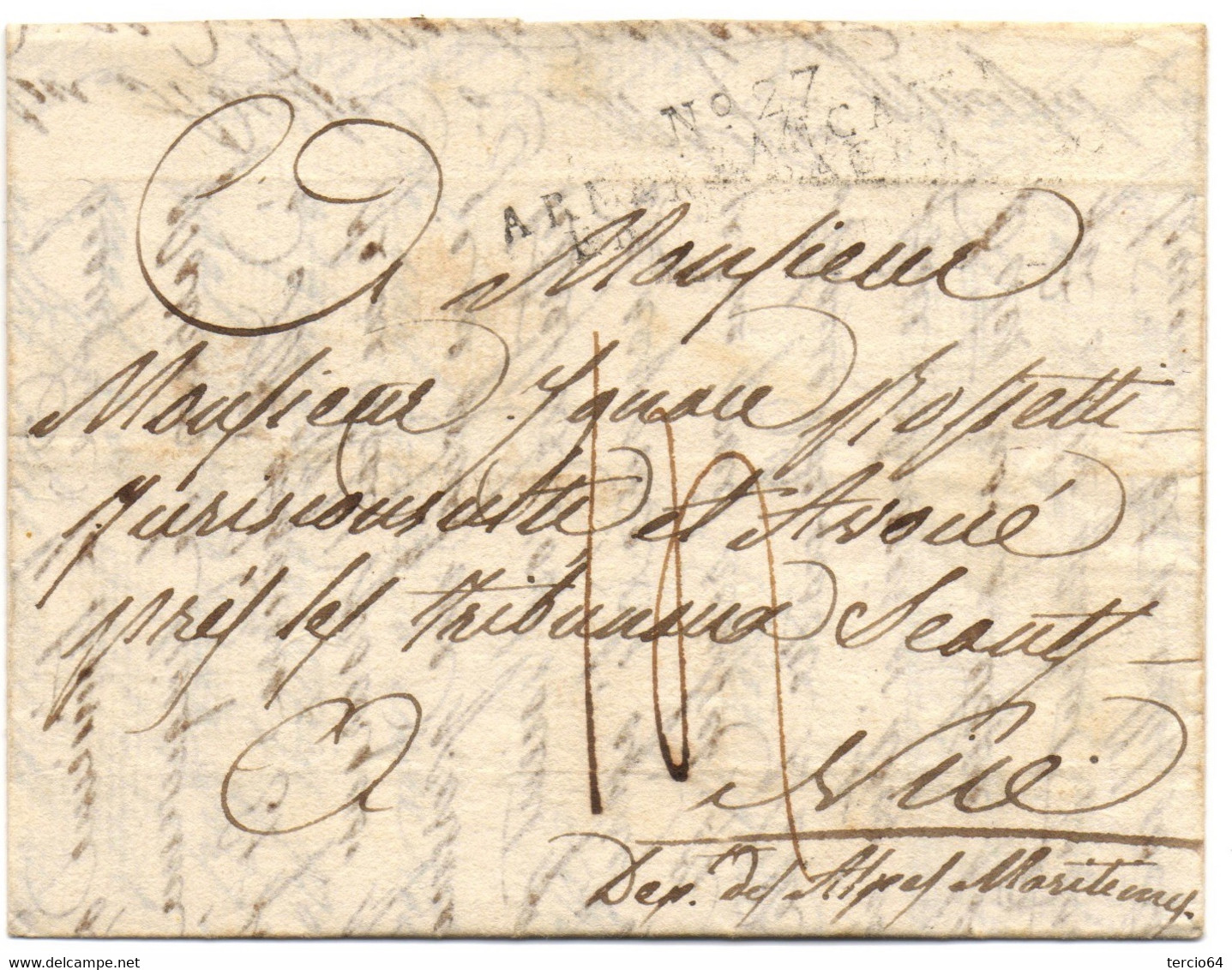 Ejercito Francès Cachet  N°27 Armée Française En Espagne  1809 De MADRID - Army Postmarks (before 1900)