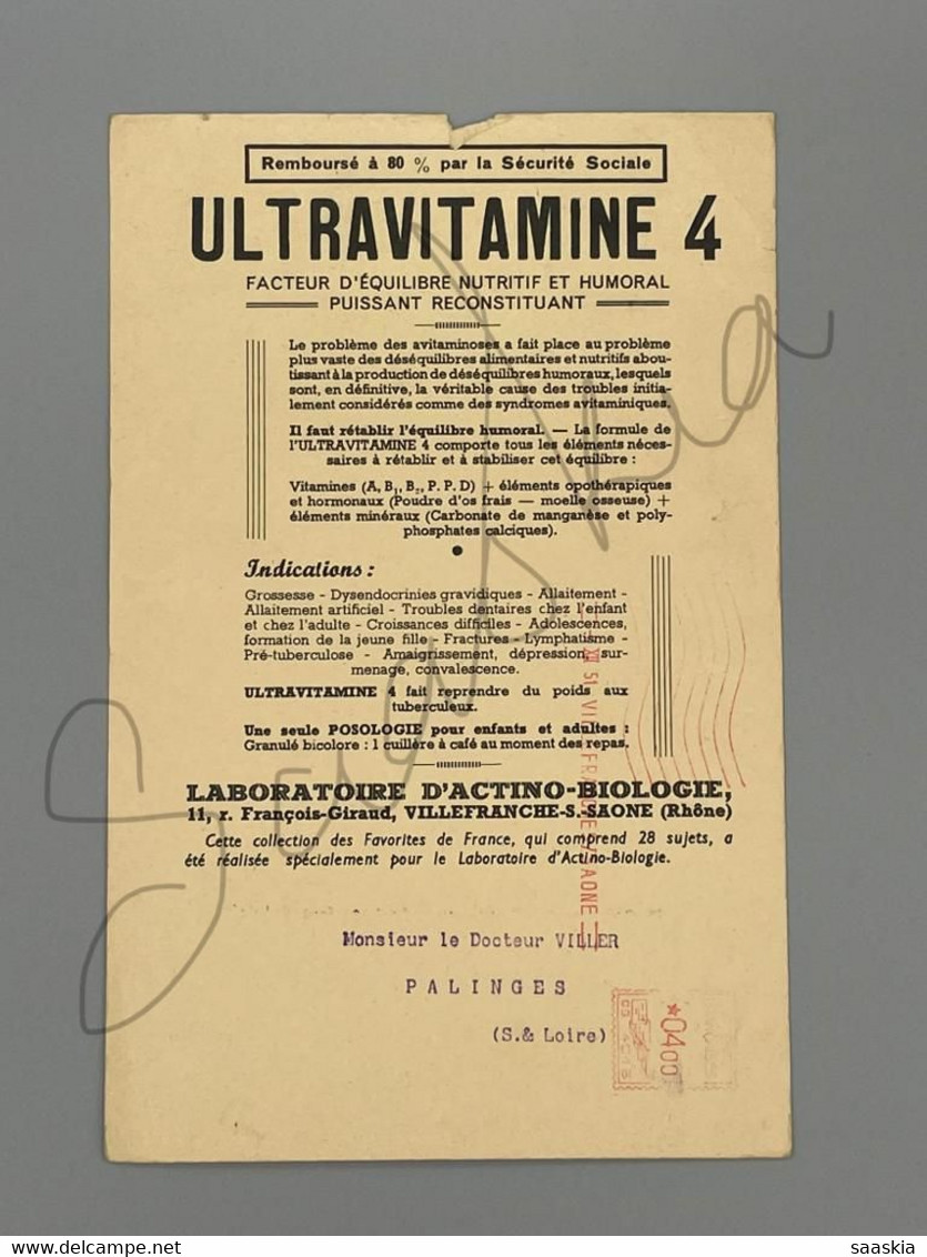 #PUB38 - George Sand Ultravitamine 4 Laboratoire D'actino Biologie Villefranche Sur Saone Buvard Femme - Werbung