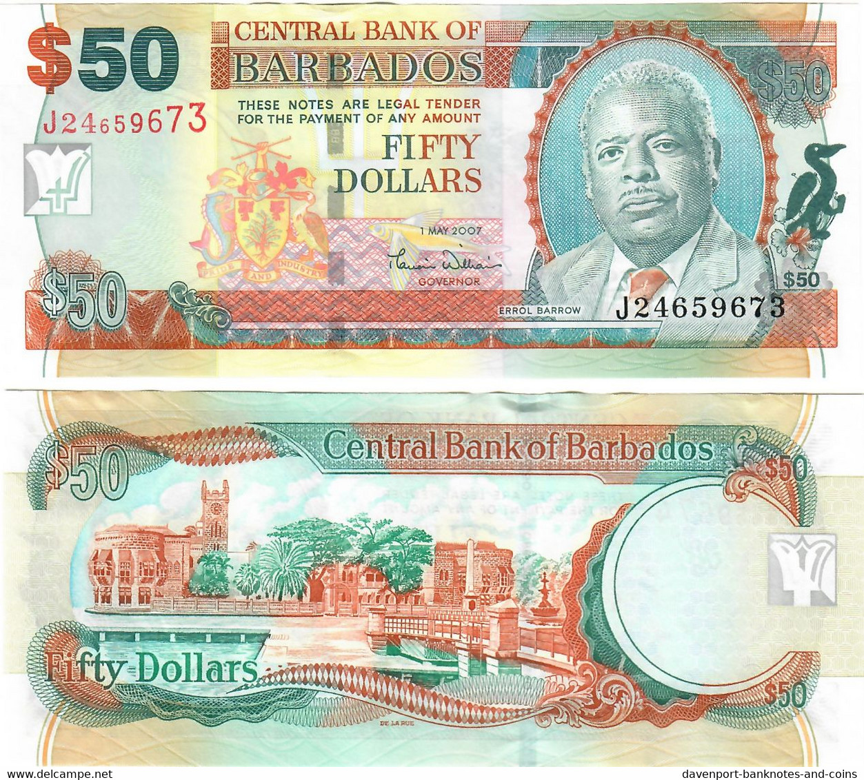 Barbados 50 Dollars 2007 UNC - Barbados (Barbuda)