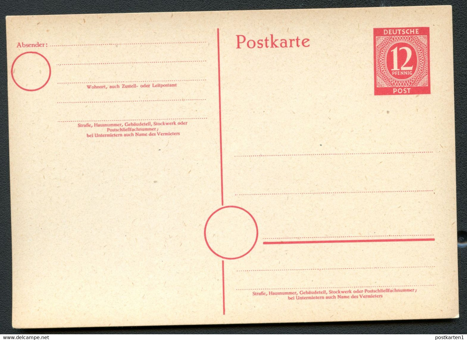 Kontrollrat P953 Postkarte 1946 - Postal  Stationery