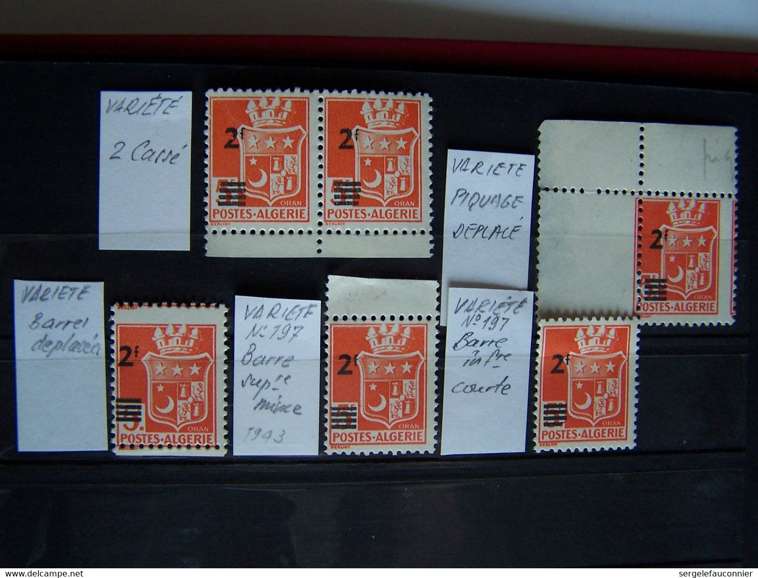 ALGERIE 1943 NEUFS 6 X ARMOIRIES VILLE D'ORAN, 5 VARIETES - Unused Stamps