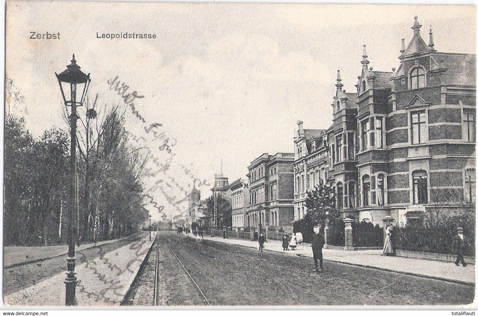 ZERBST Sachsen Anhalt Leopoldstraße Belebt 7.6.1907 Gelaufen - Zerbst