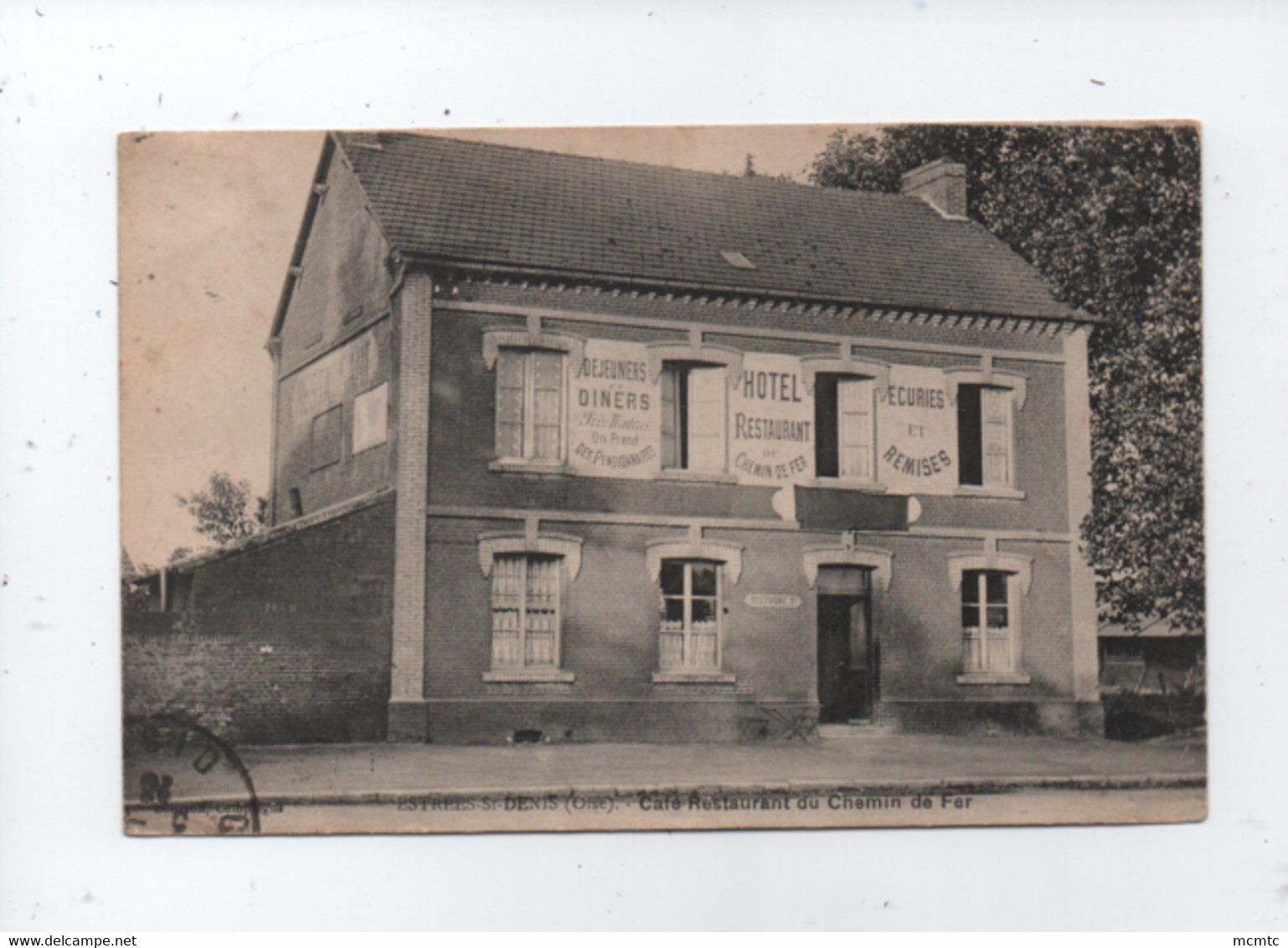 CPA -  Estrées Saint Denis   -(Oise) -  Café Restaurant Du Chemin De Fer - Estrees Saint Denis