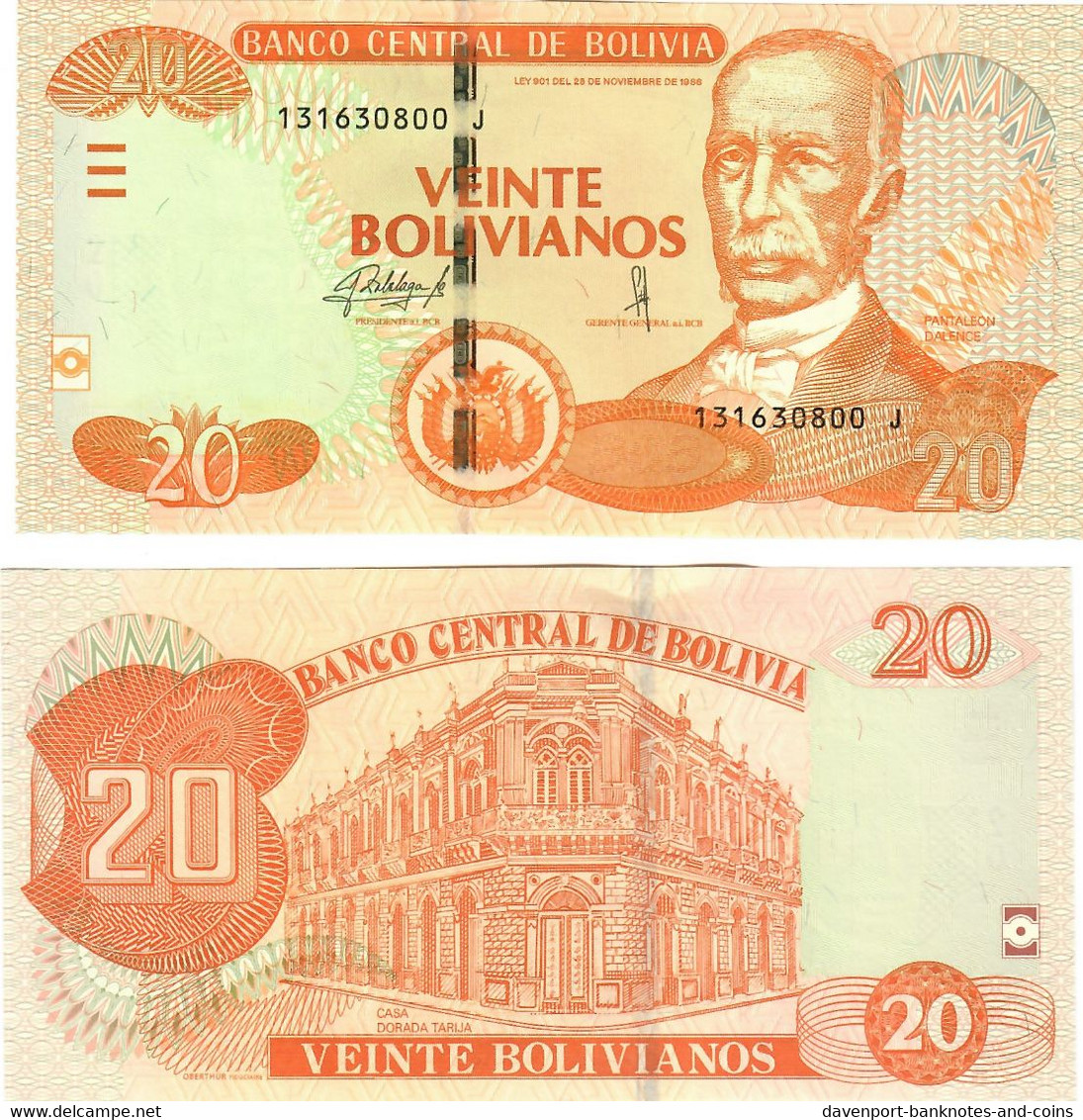 Bolivia 20 Bolivianos 1986 (2015) UNC - Bolivie