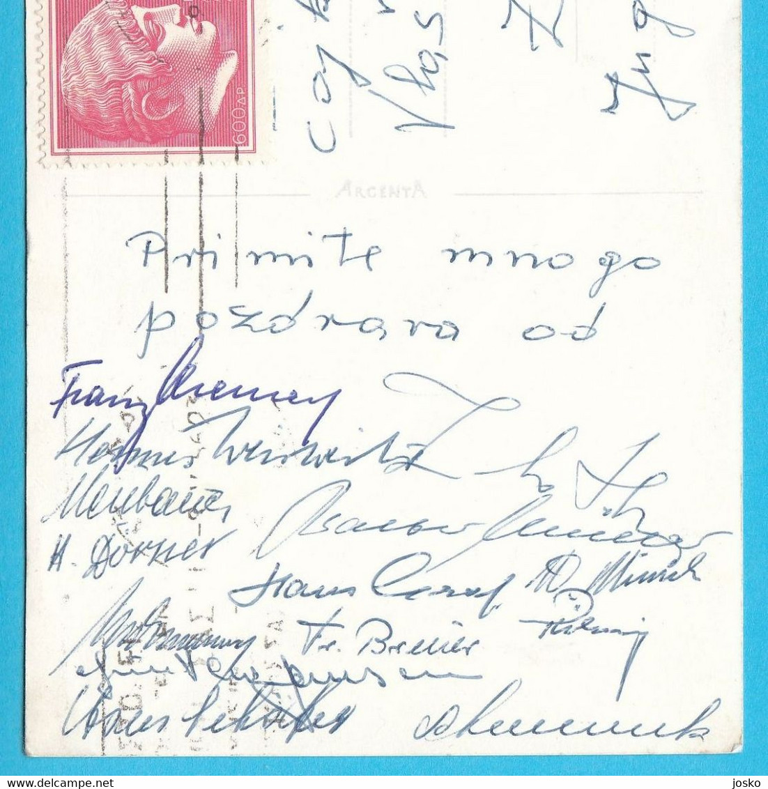 1. FC KOLN A Tour 1950s  ORIGINAL AUTOGRAPHS Doner Tschik Breuer Graf Autograph Autogramm Fussball Germany Deutschland - Autografi