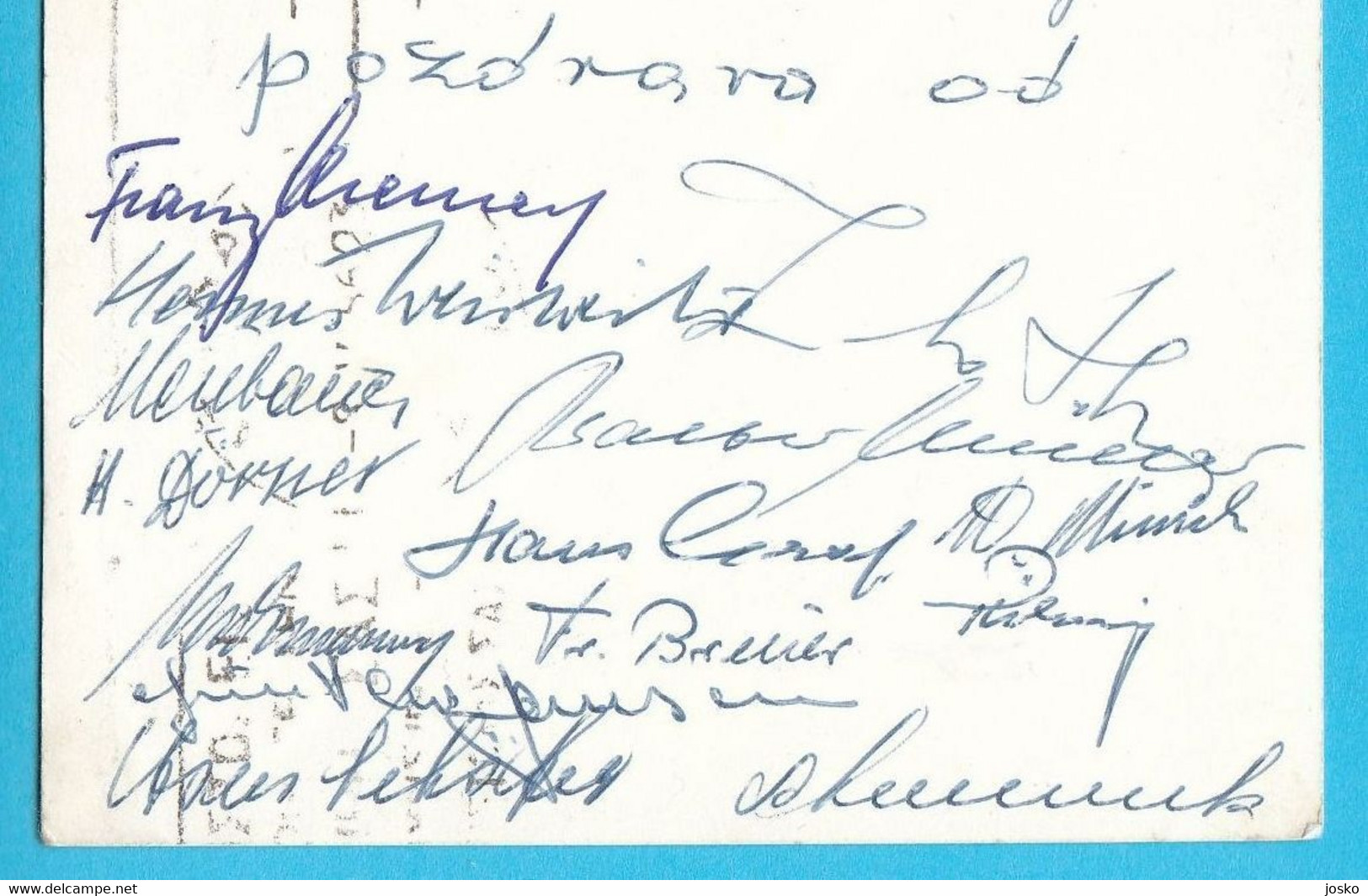 1. FC KOLN A Tour 1950s  ORIGINAL AUTOGRAPHS Doner Tschik Breuer Graf Autograph Autogramm Fussball Germany Deutschland - Autografi