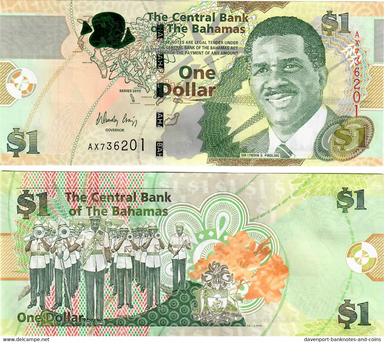 Bahamas 1 Dollar 2015 UNC - Bahamas