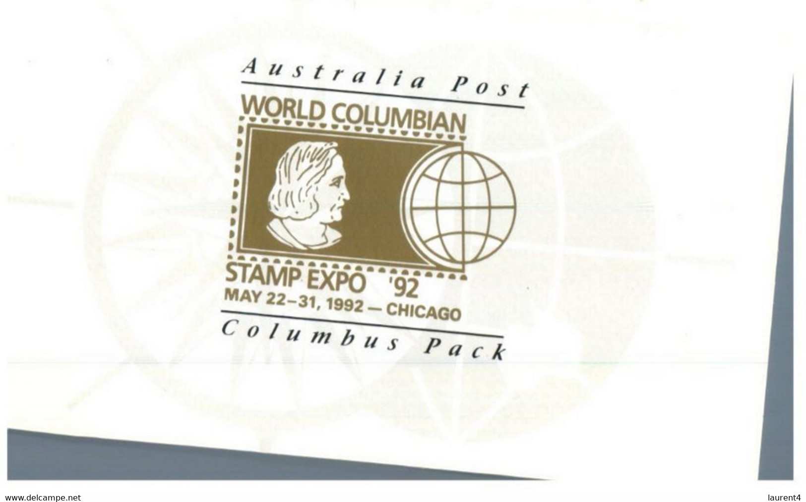 ((KK 1) Australian Presentation Stamp Foldr With 2 Over-printed Mini-sheet (World Clombian 92) - Ganze Bögen & Platten