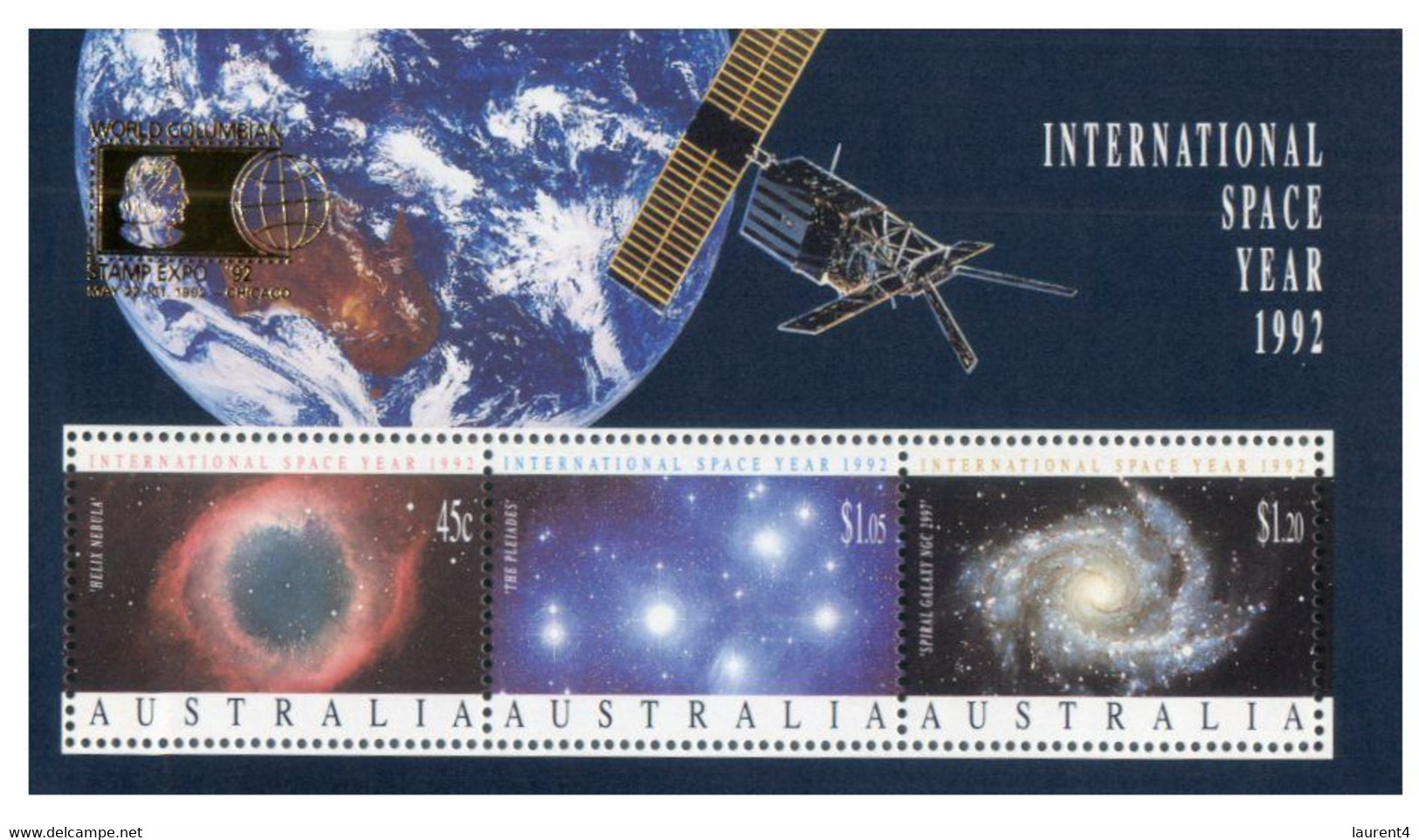 ((KK 1) Australian Presentation Stamp Foldr With 2 Over-printed Mini-sheet (World Clombian 92) - Fogli Completi