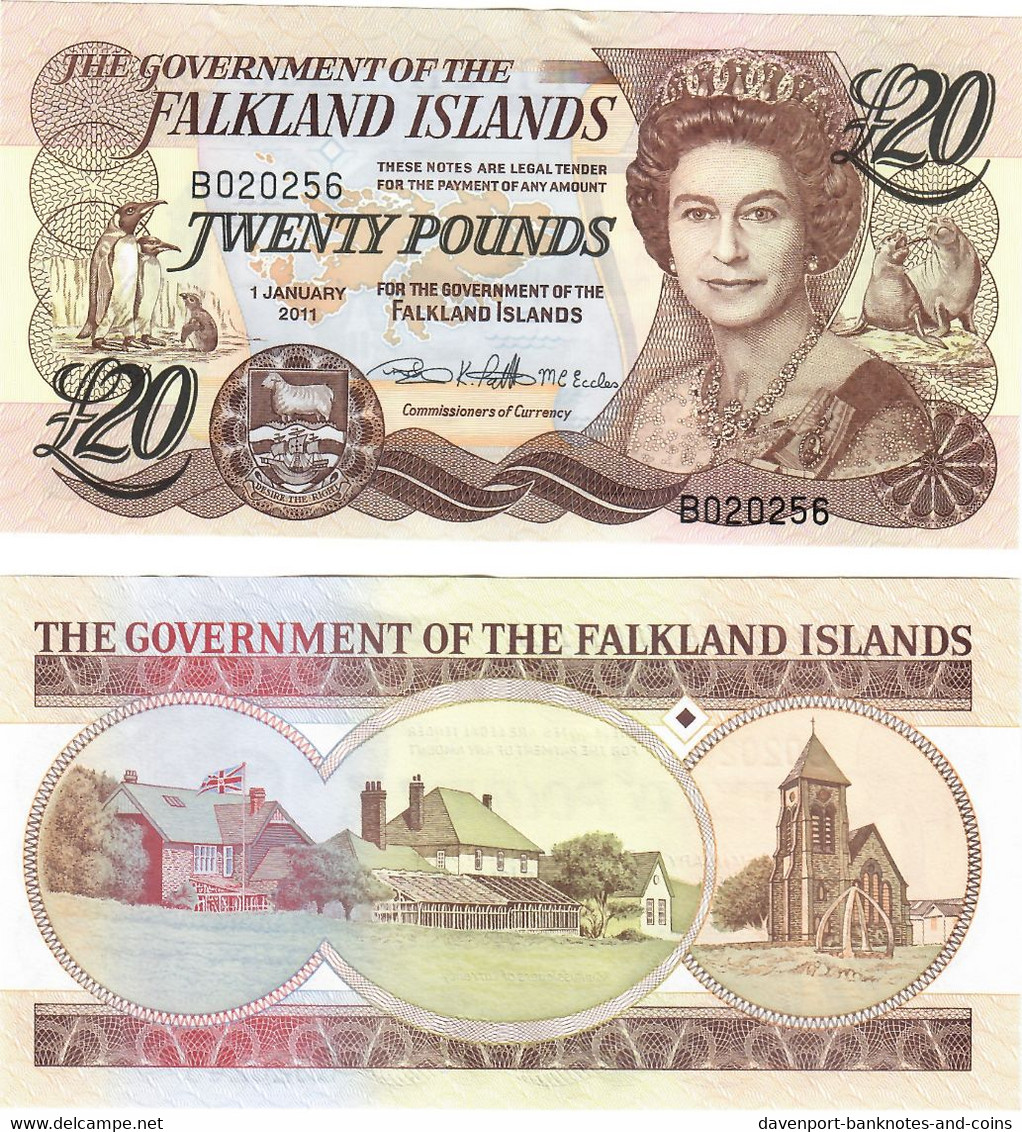 Falkland Islands 20 Pounds 2011 UNC - Isole Falkland