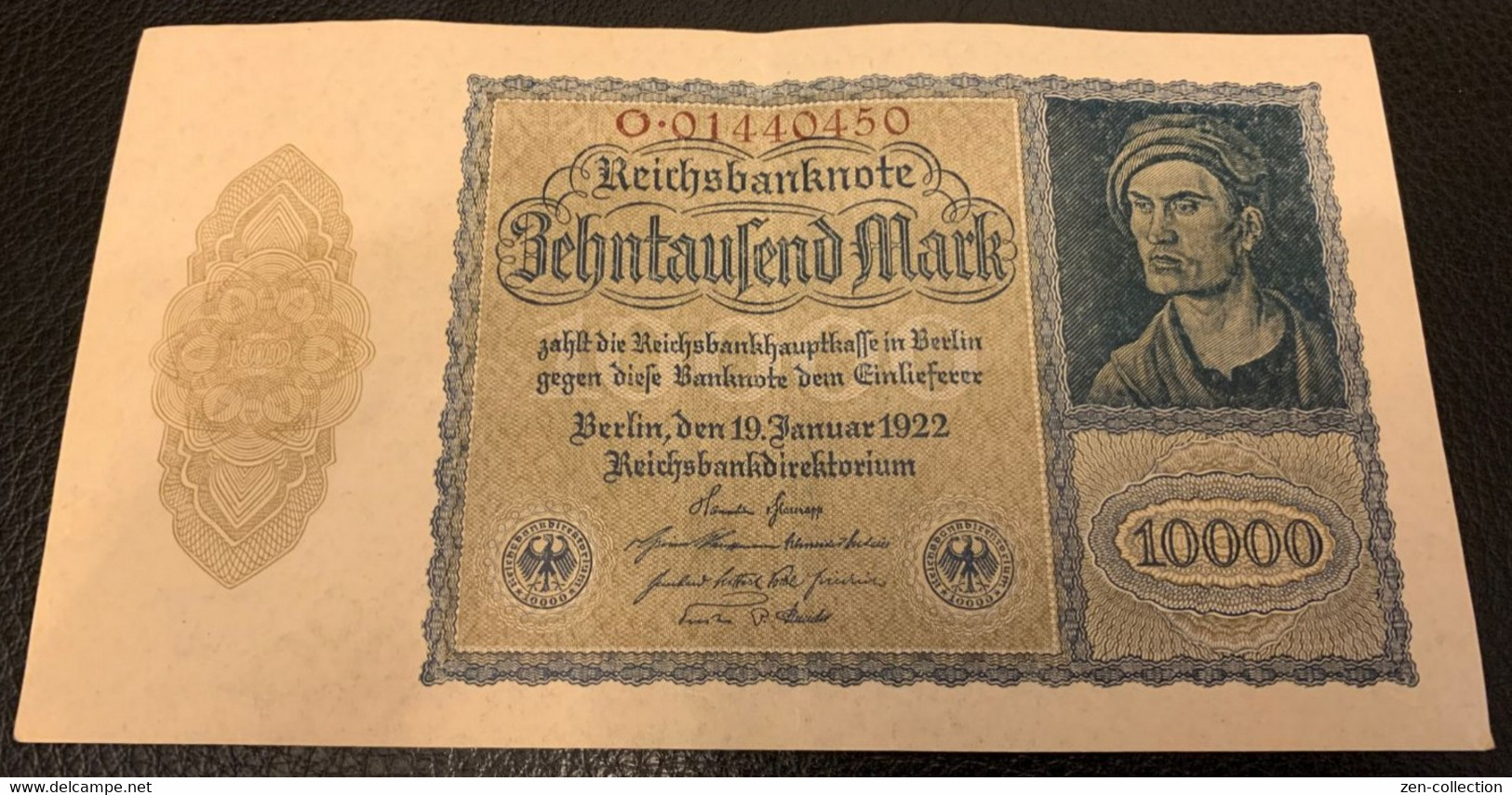 WW2 Germany Nazi Propaganda FORGERY Overprint On Genuine 10,000 Mark 1922 "Vampire" Banknote EF - Altri & Non Classificati