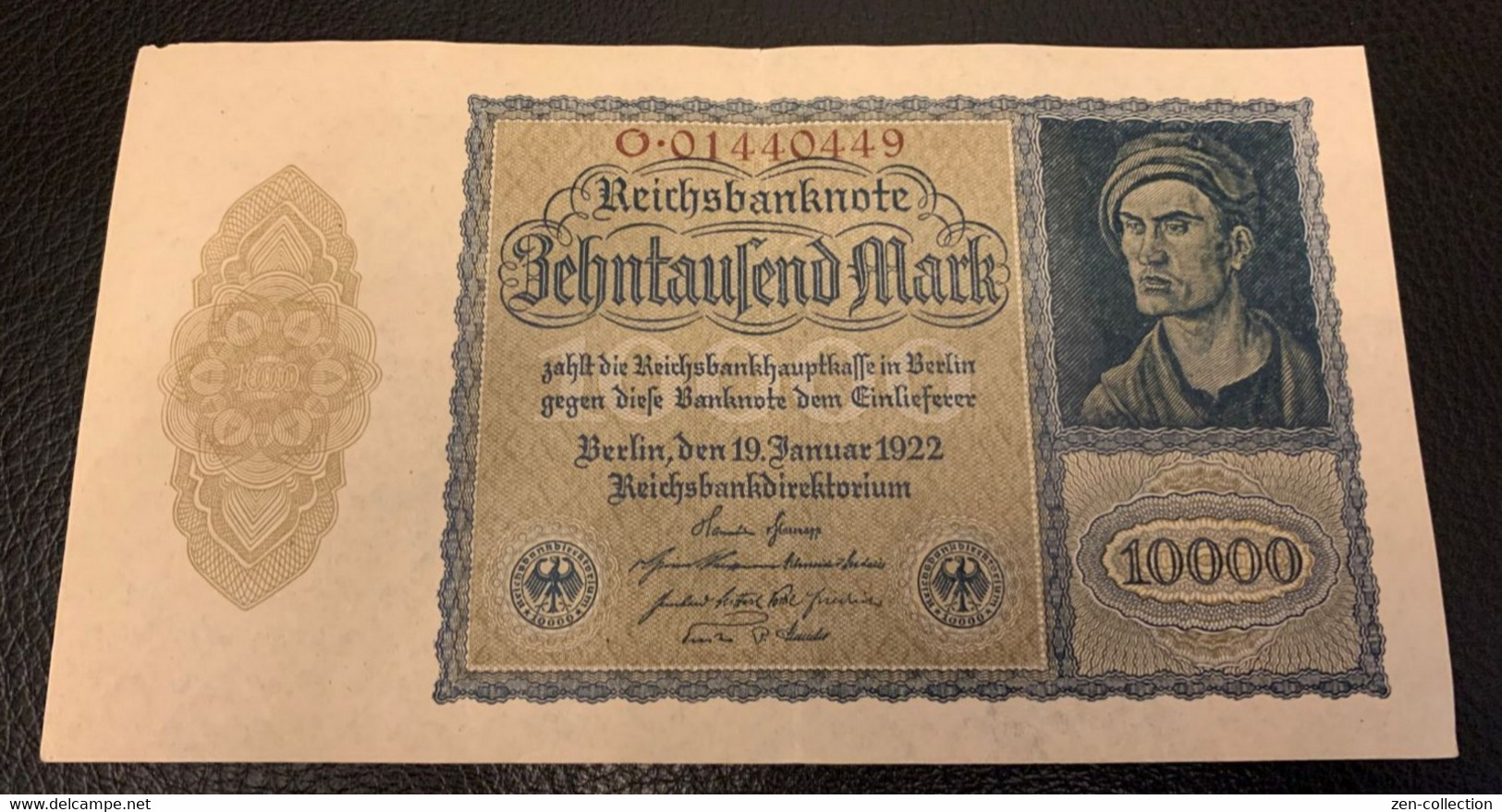 WW2 Germany Nazi Propaganda FORGERY Overprint On Genuine 10,000 Mark 1922 "Vampire" Banknote VF- - Other & Unclassified