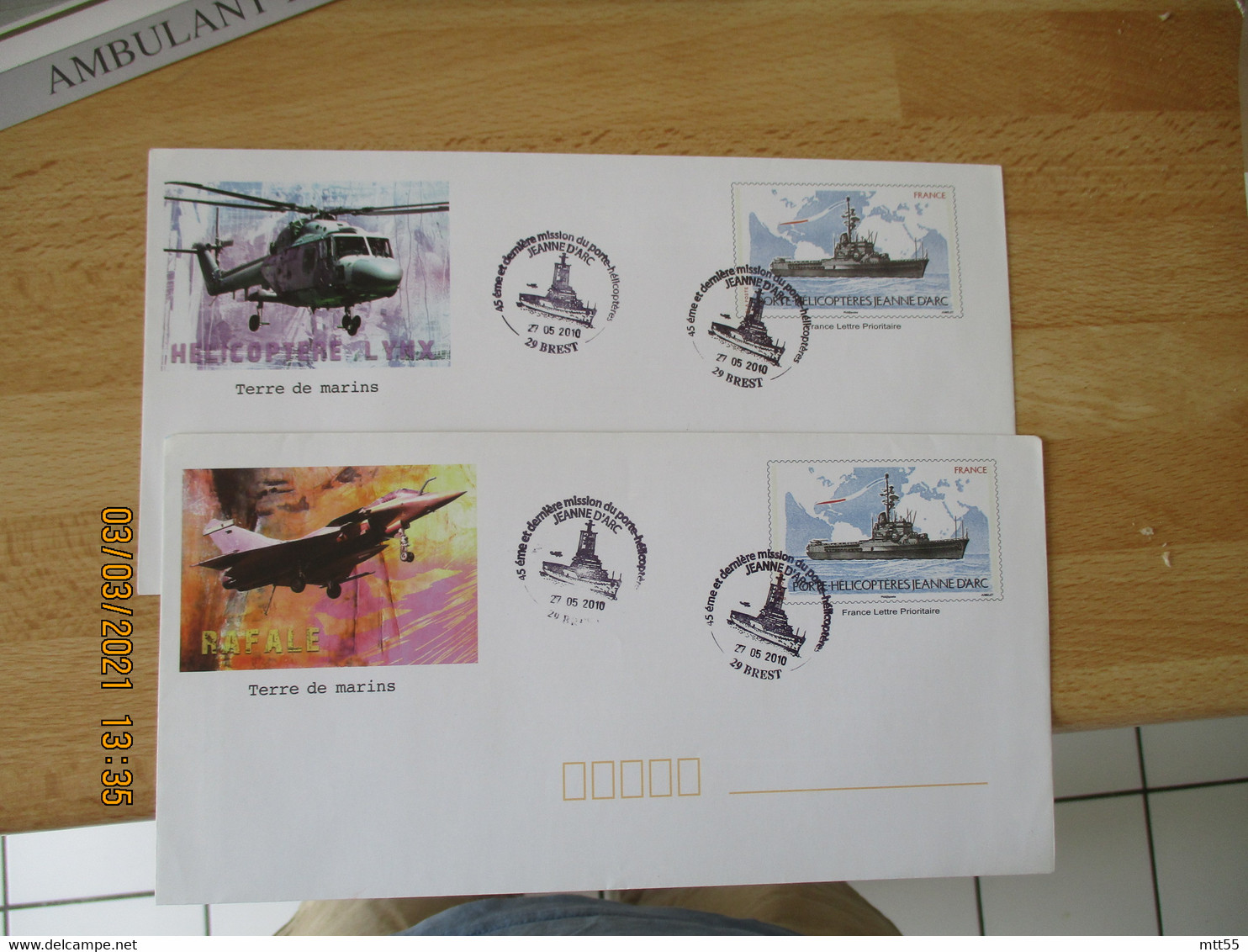 Lot De Poste Navale 6  Lettre  Enveloppe Illustree Jeanne D Arc Porte Helicoptere Et Noumea  Mission Asie - Seepost
