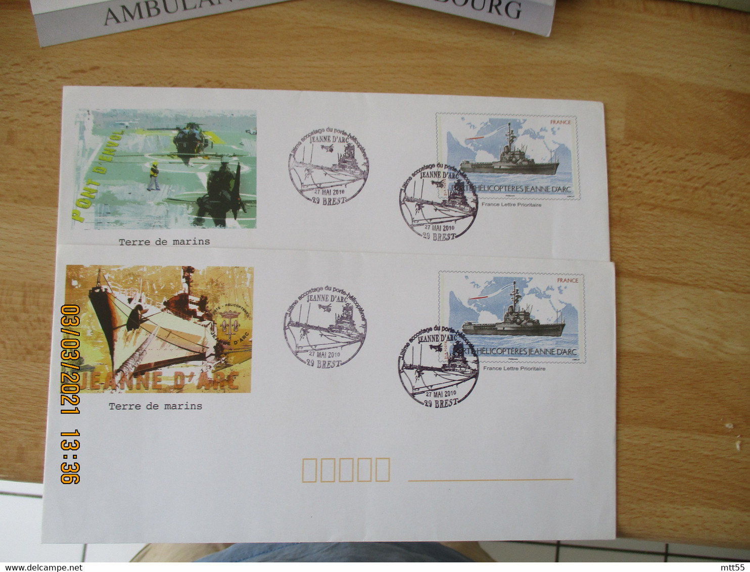 Lot De Poste Navale 6  Lettre  Enveloppe Illustree Jeanne D Arc Porte Helicoptere Et Noumea  Mission Asie - Seepost