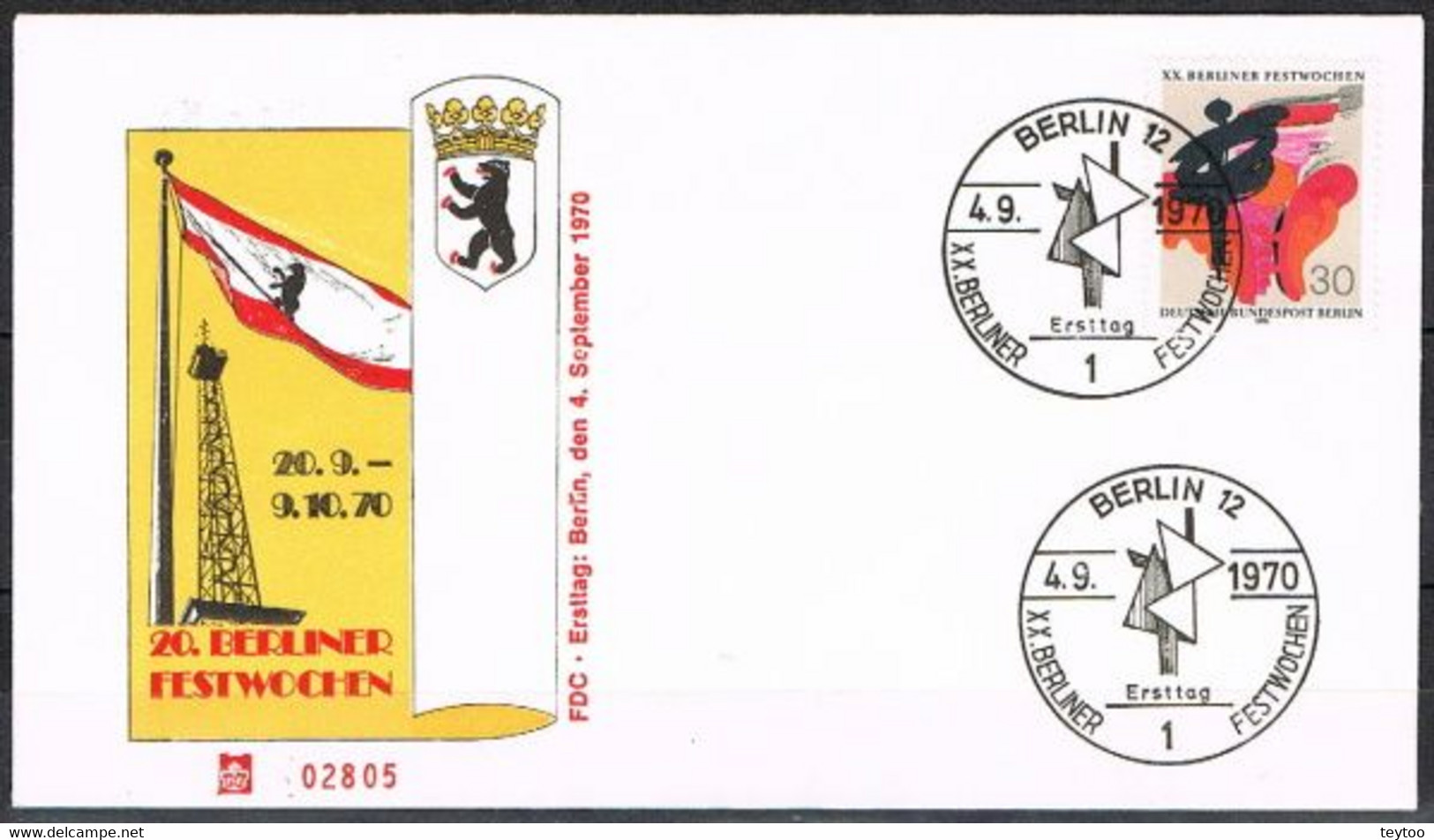 [C0118] Berlín 1970; FDC Festival Artístico (NS) - Autres & Non Classés