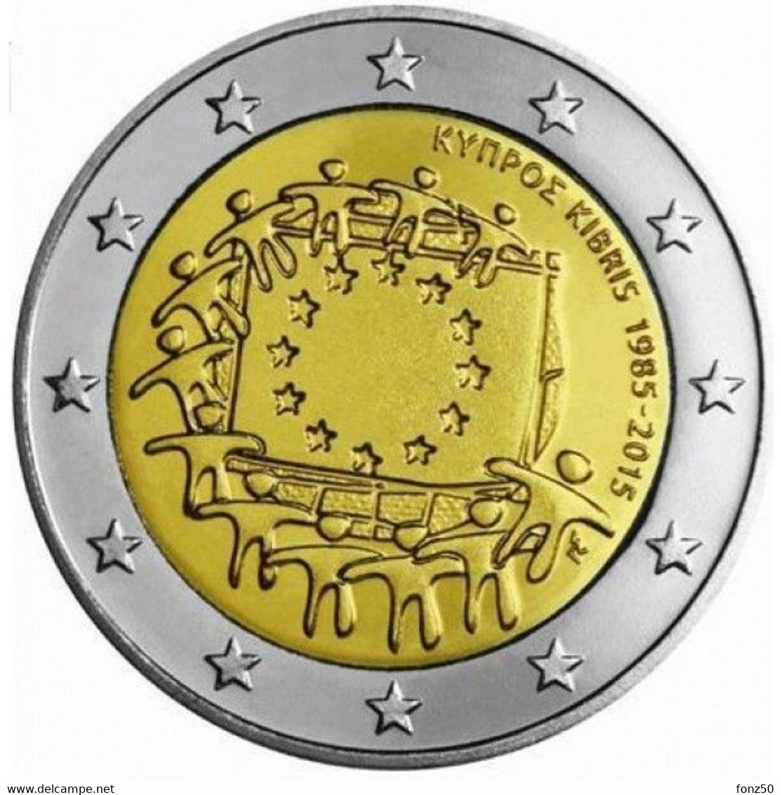 CYPRUS * 2 Euro 2015 * 30 Jaar EUROPESE VLAG * U N C - Cyprus