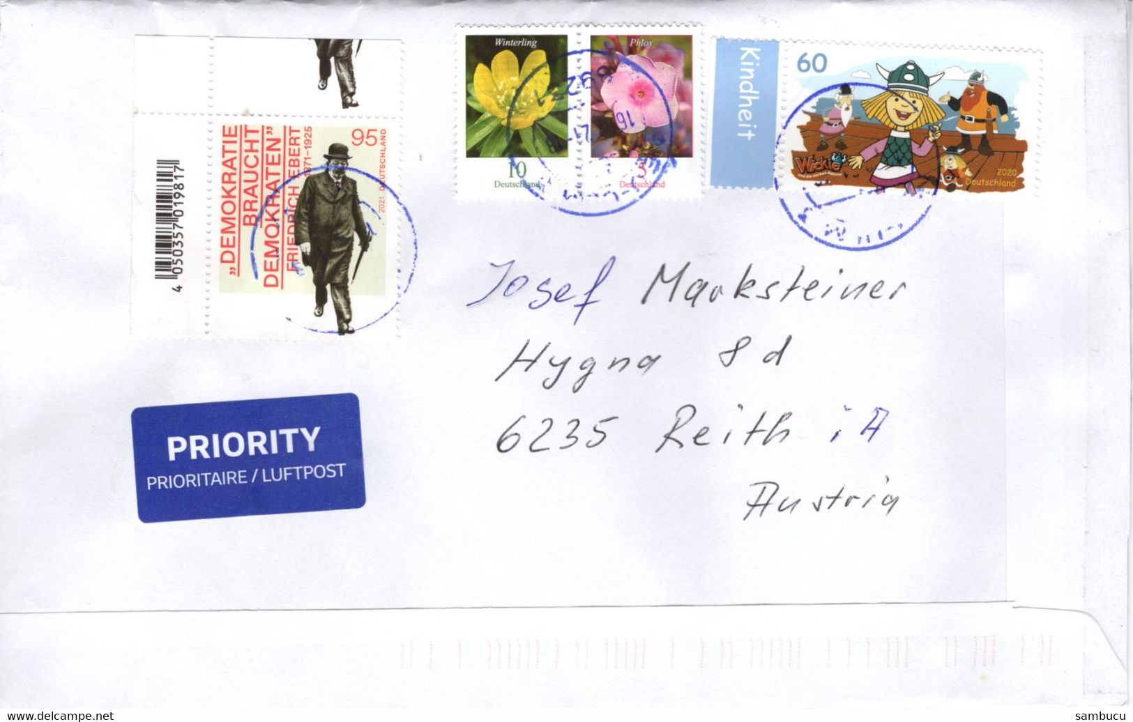 Auslands -Brief Von 89231 Neu - Ulm Mit 170 Cent Mischfrankatur 2021 - Cartas & Documentos