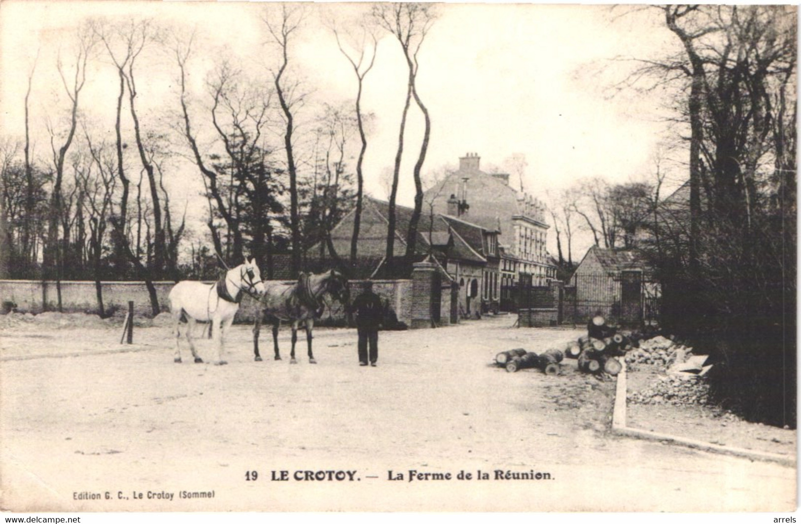 FR80 LE CROTOY - La Ferme De La Réunion - Chevaux - Animée - Belle - Le Crotoy