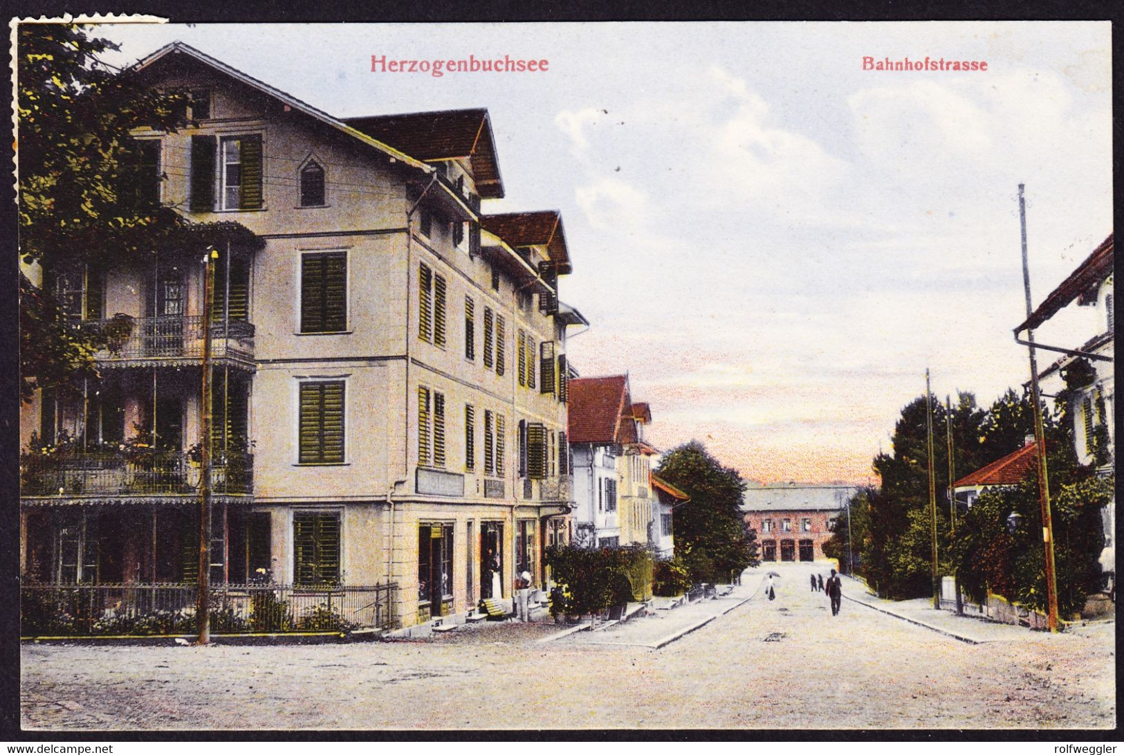 1910 Per Bahnpost Gelaufene AK, Herzogenbuchsee, Bahnhofstrasse. - Herzogenbuchsee