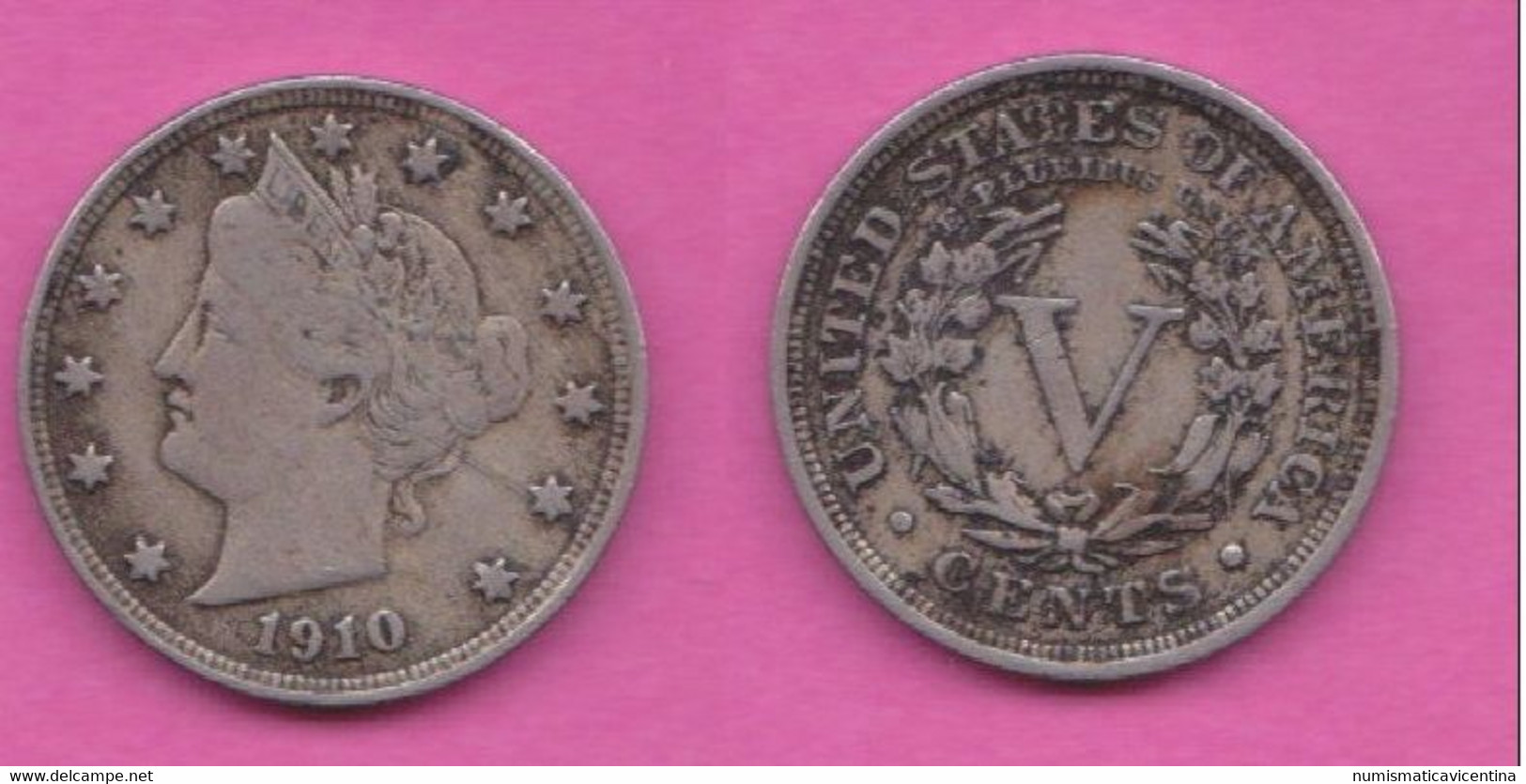 USA Five 5 Cents 1910 America - 1883-1913: Liberty