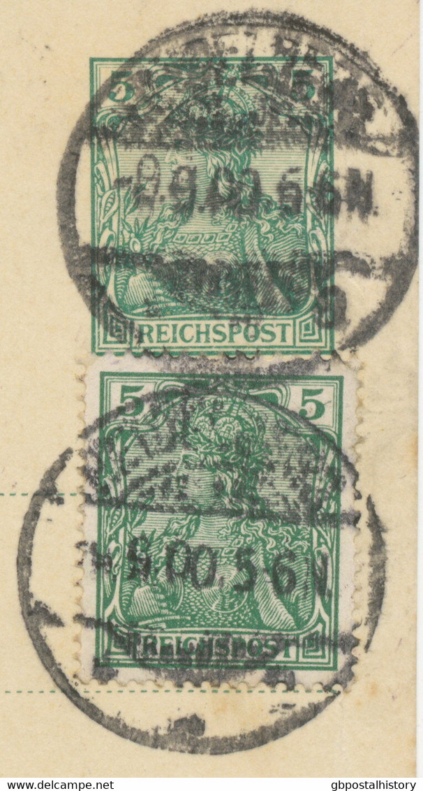 DEUTSCHES REICH „HEIDELBERG“ K2 5 Pf Kab.-Reichspost-GA Mit Dto. Zusatzfrank OHNE WZ.!! - Errors & Oddities