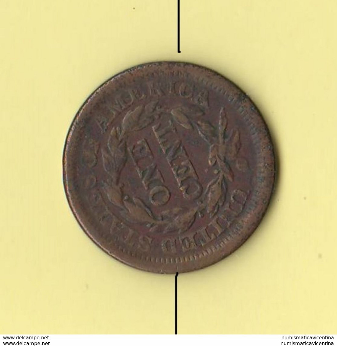 USA VARIANTE One Large Cent 1851 America Axis Variety Variant Variante Asse Spostato - 1840-1857: Braided Hair (Cheveux Tressés)