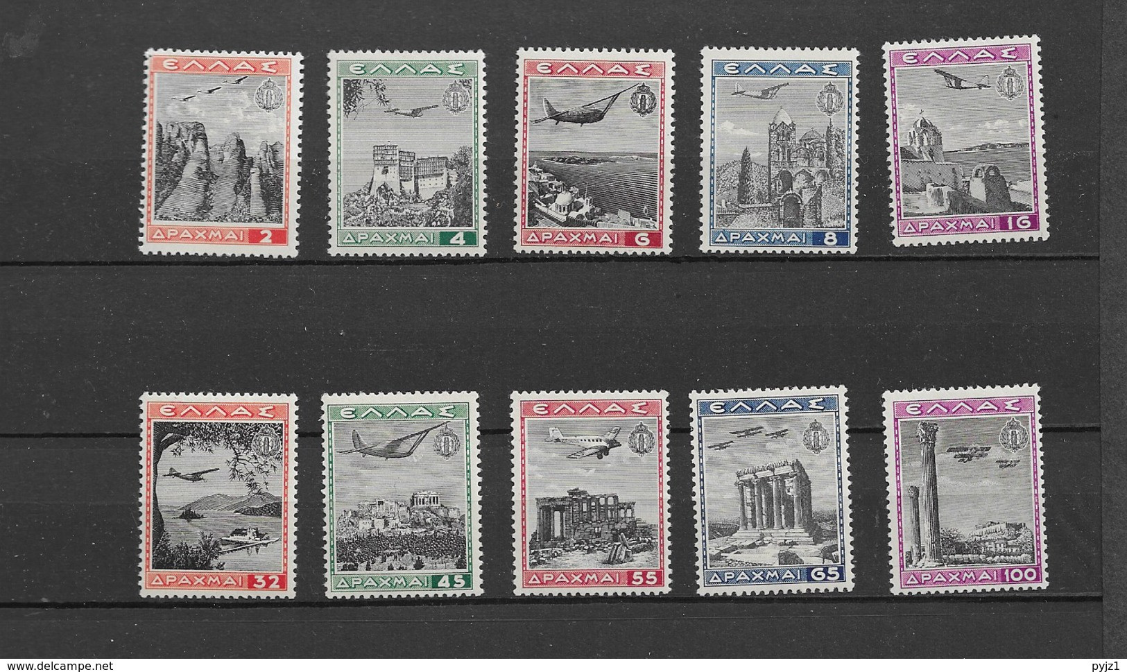 1940 MNH Greece Airmail 437-446 Postfris** - Unused Stamps