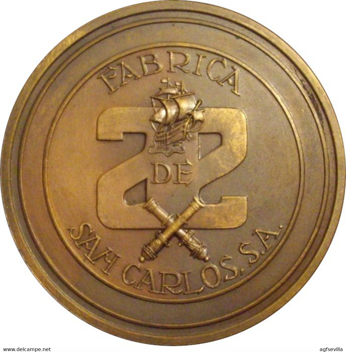 ESPAÑA. MEDALLA FÁBRICA NAVAL DE SAN CARLOS. CÁDIZ. 1.971. BRONCE. ESPAGNE MEDAILLE. SPAIN MEDAL - Profesionales/De Sociedad