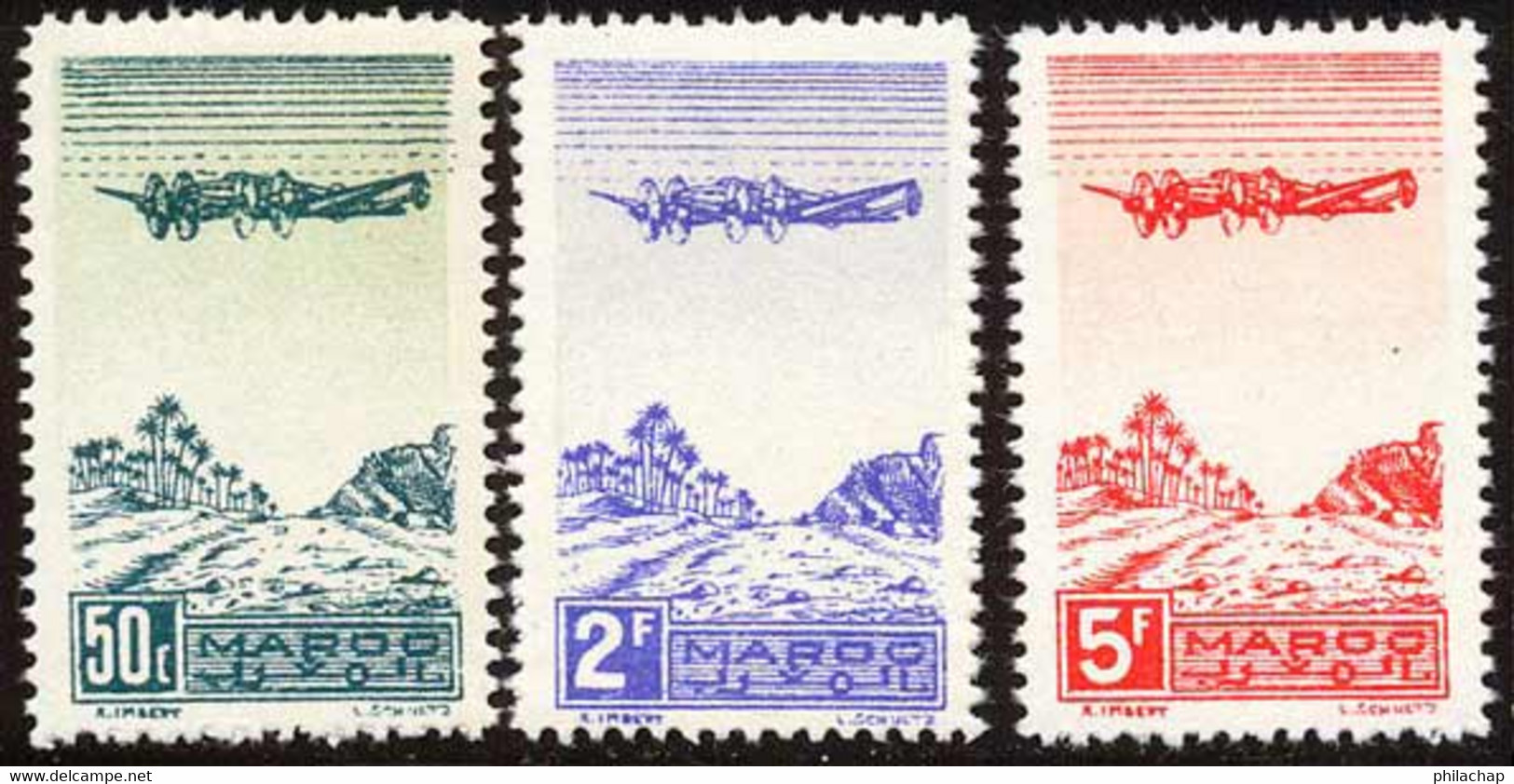 Maroc PA 1944 Yvert 50 / 52 ** TB - Poste Aérienne