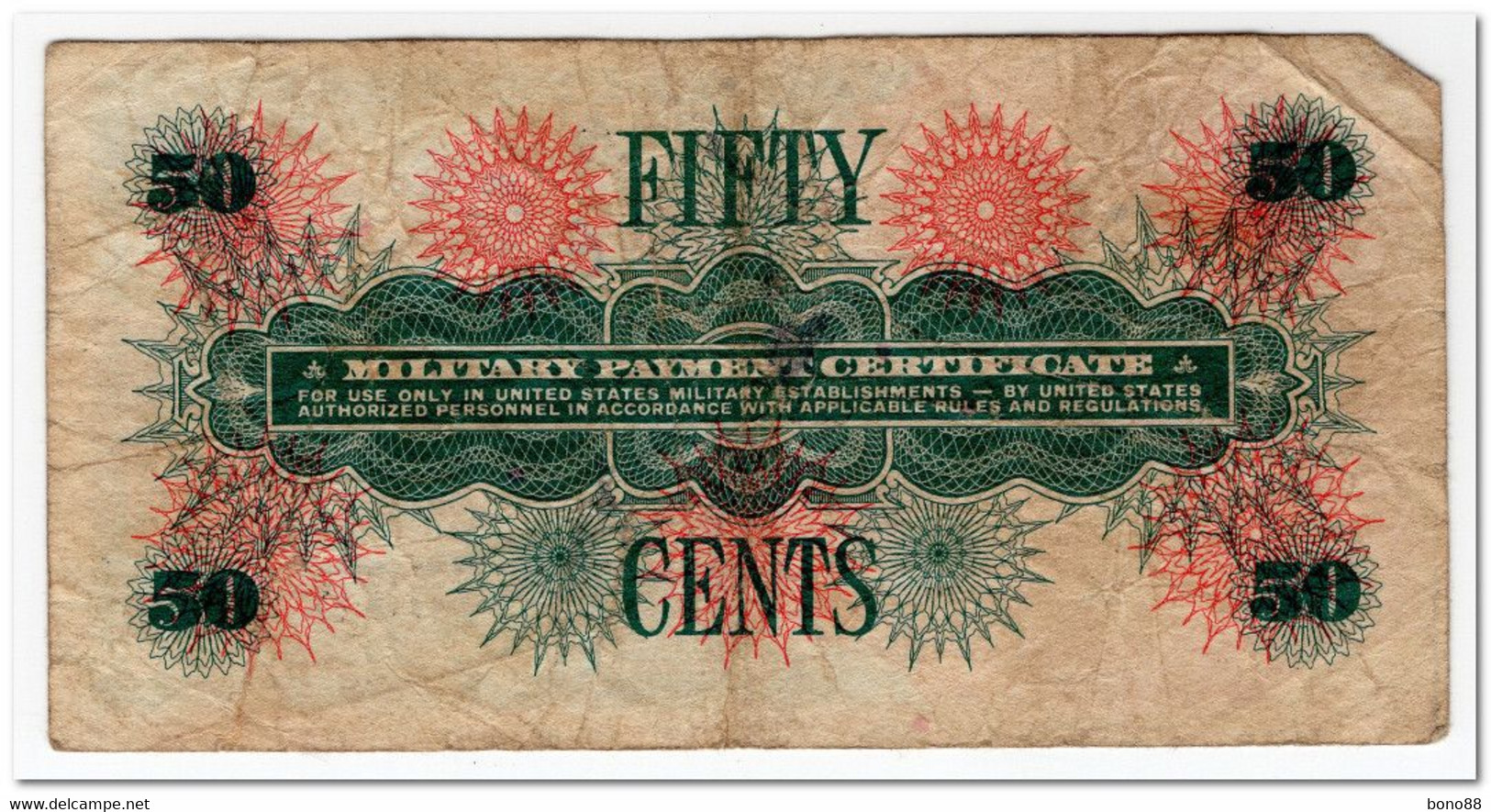 UNITED STATES,MILITARY PAYMENT CERTIFICATE,50 CENTS,1967,P.M67,GRAFFITI - 1965-1968 - Series 641