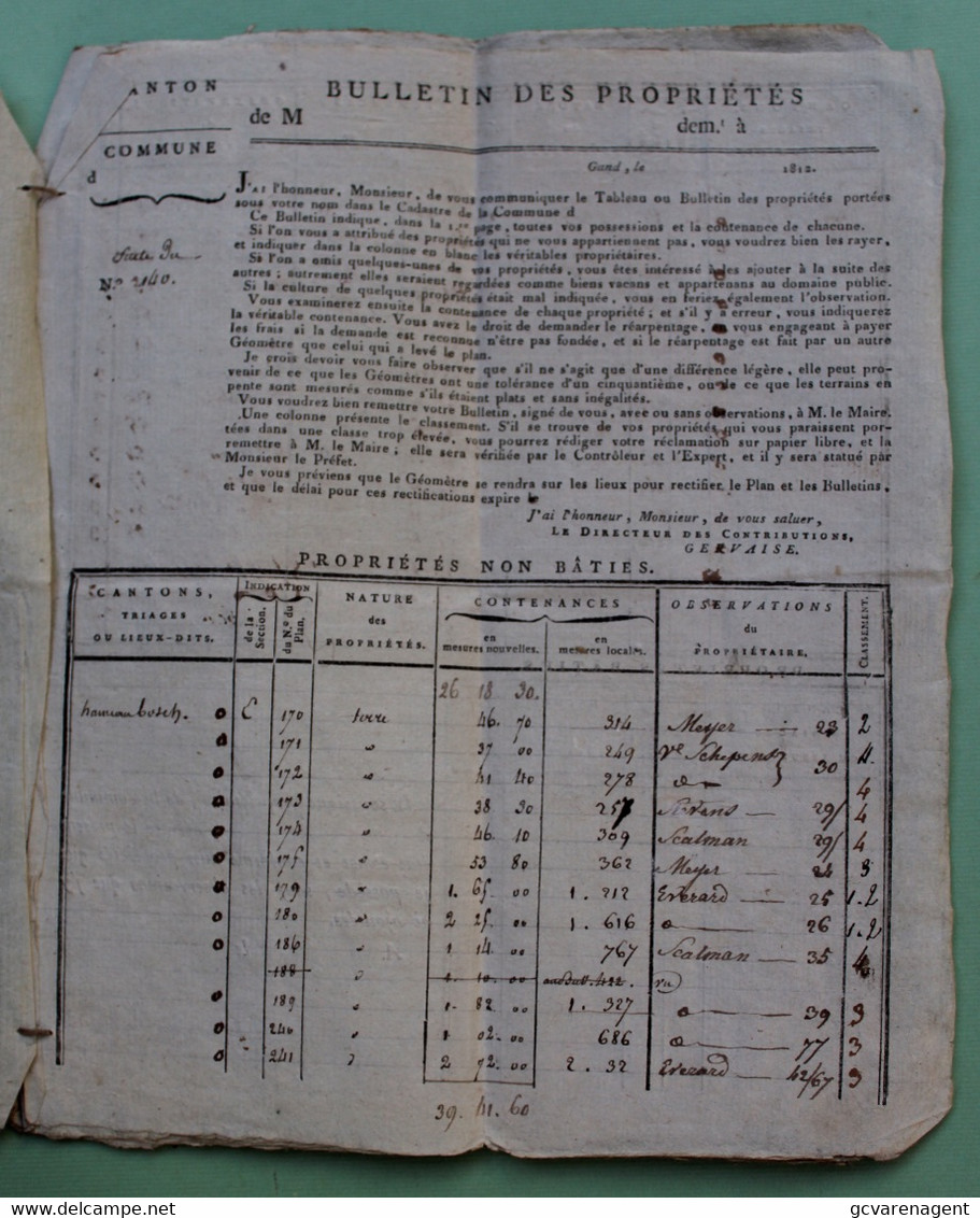 LOCHRISTIE 1813 - 14 BLZ SAMEN GEBONDEN MET KOORD ) BULLETIN DES PROPRIETES - EIGENDOMEN VAN INWONNERS  ZIE ALLES - Lochristi