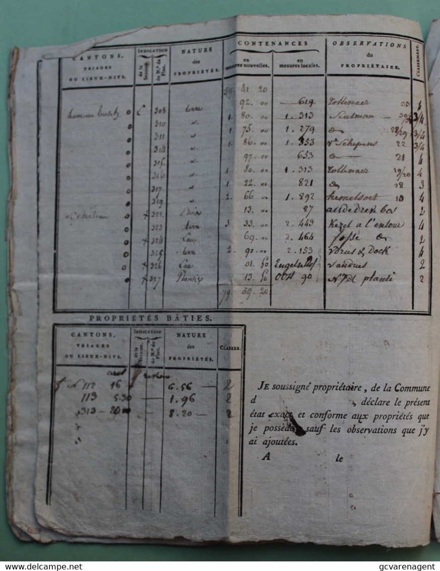 LOCHRISTIE 1813 - 14 BLZ SAMEN GEBONDEN MET KOORD ) BULLETIN DES PROPRIETES - EIGENDOMEN VAN INWONNERS  ZIE ALLES