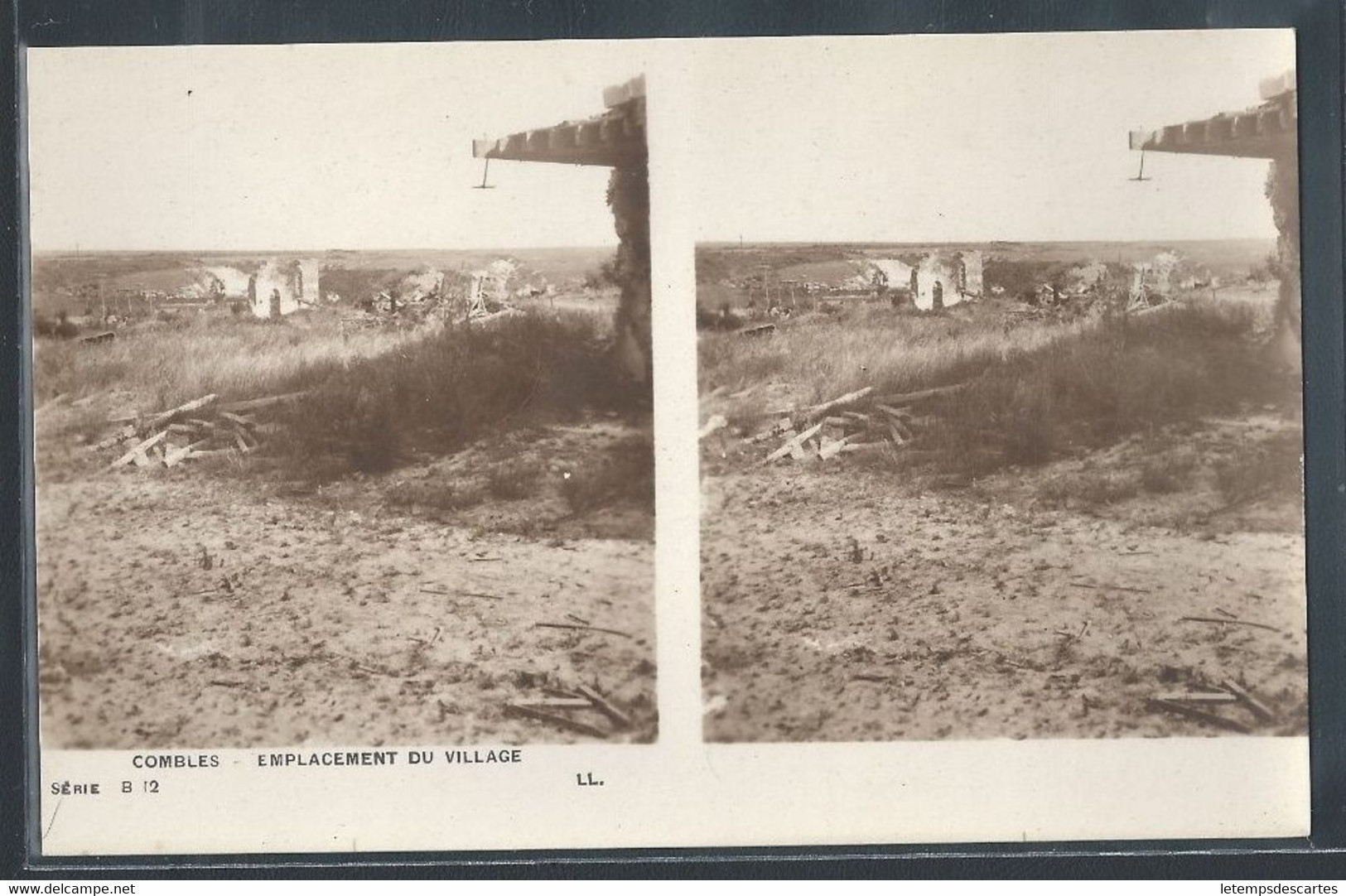 CPA 80 - Combles, Emplacement Du Village - Carte Stéréoscopique - Combles