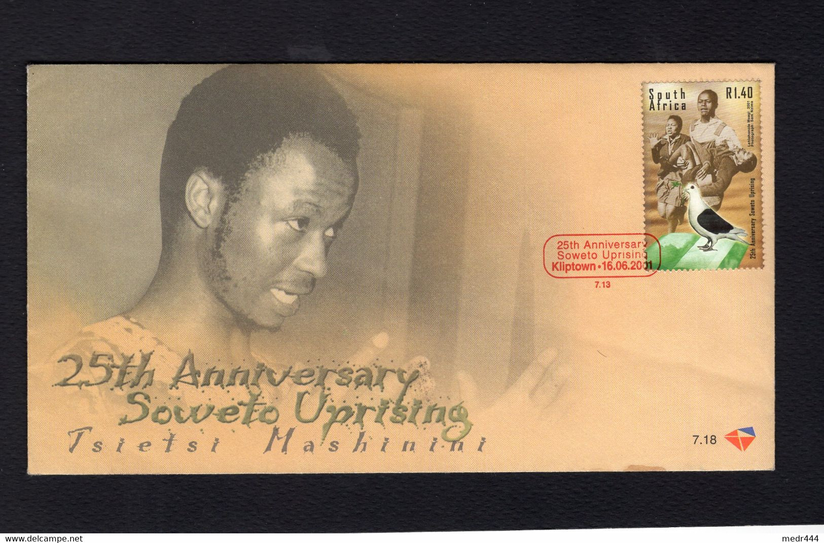 South Africa/Afrique Du Sud 2001 - 25th Anniversary Of Sewoto Uprising - FDC - Excellent Quality - Brieven En Documenten