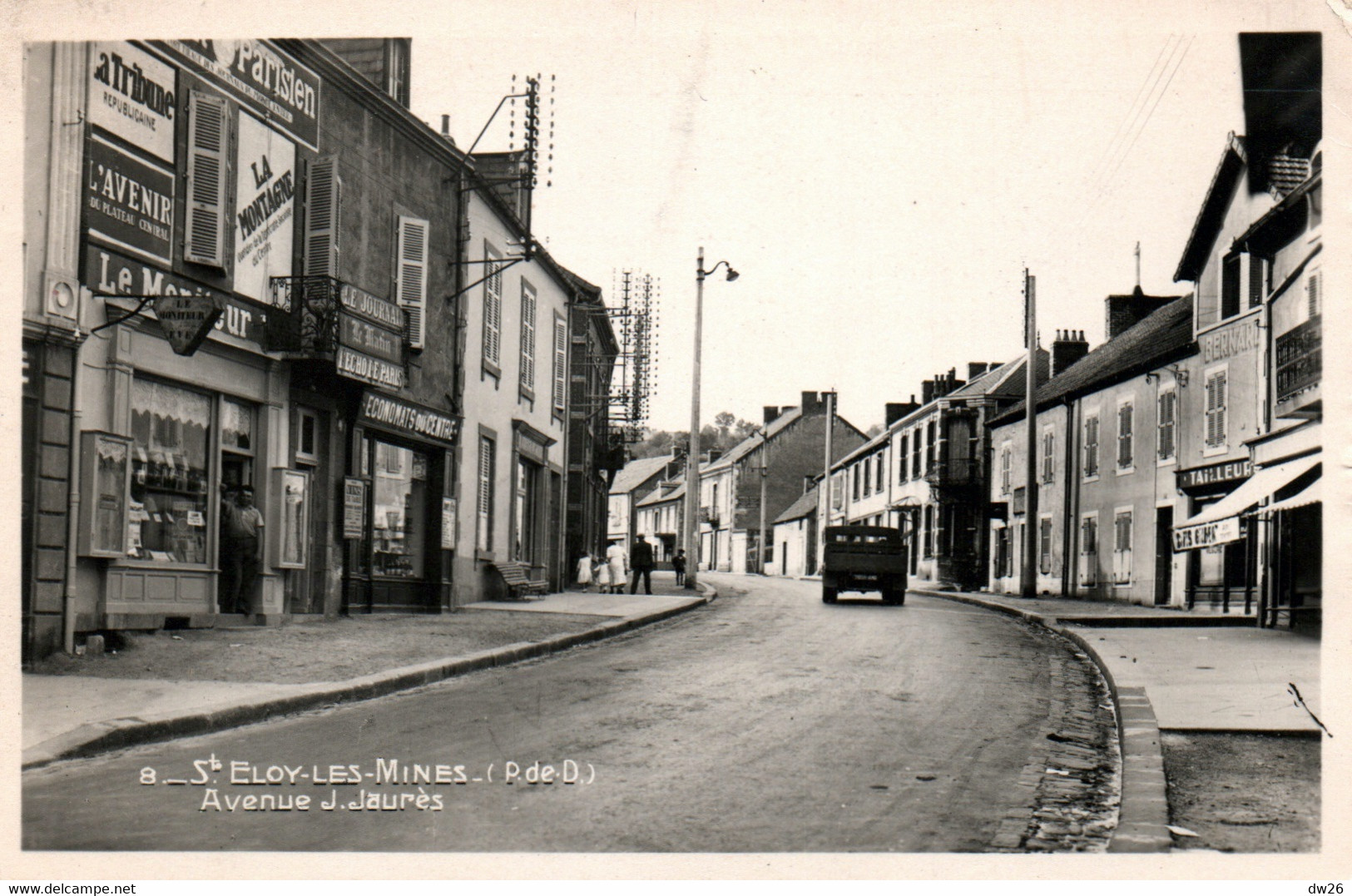 St Saint Eloy-les-Mines (Puy-de-Dome) Avenue Jean Jaurès, Magasin Journaux - Edition La Cigogne - Carte N° 8 - Saint Eloy Les Mines