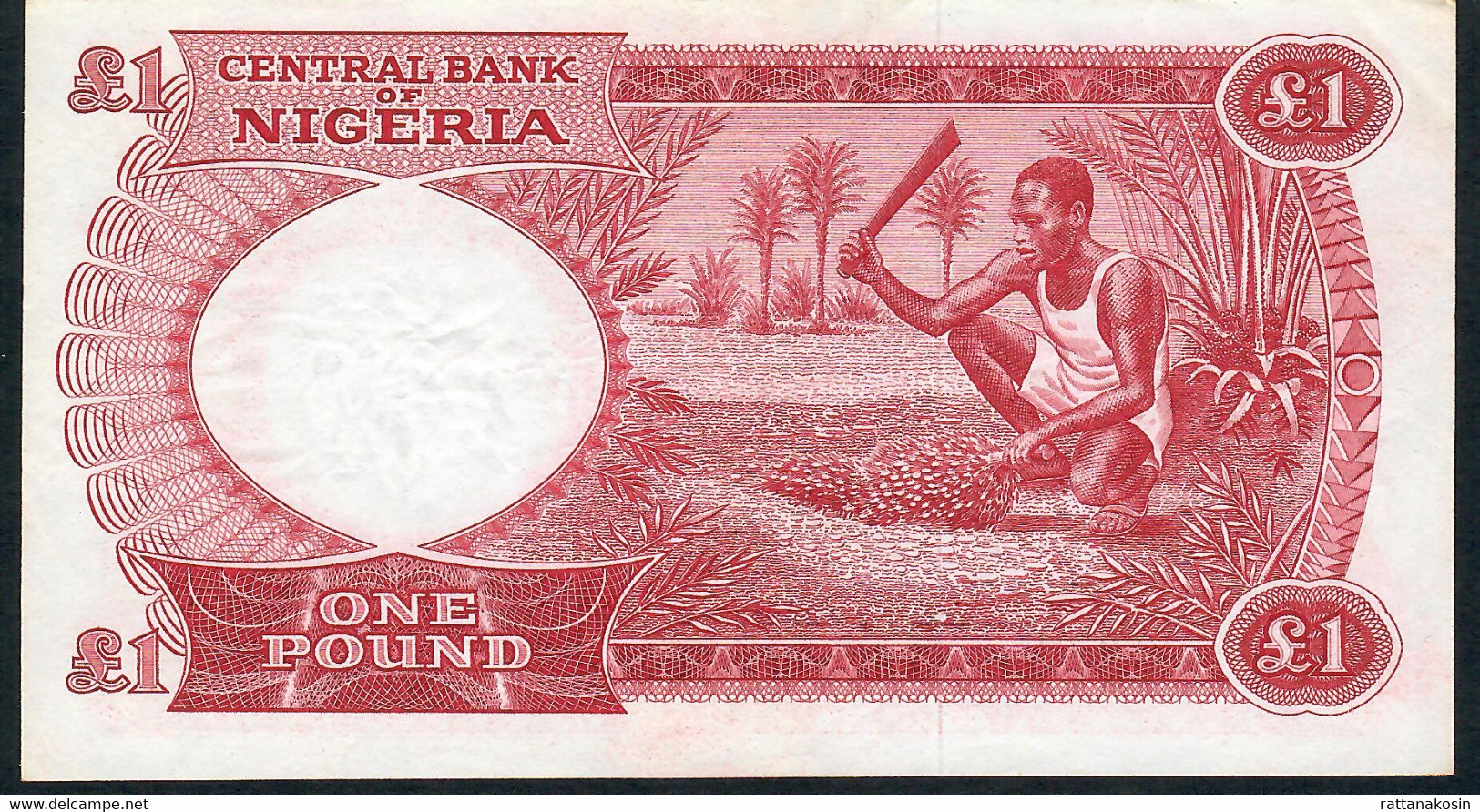 NIGERIA P8 1 NAIRA 1967 Signature 2     #B/61  AU      NO P.h. - Nigeria