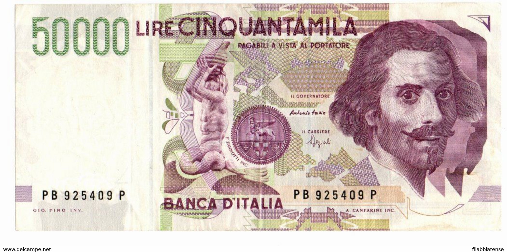 Italia - 50.000 Lire 1992 Bernini II     ----- - 50.000 Lire