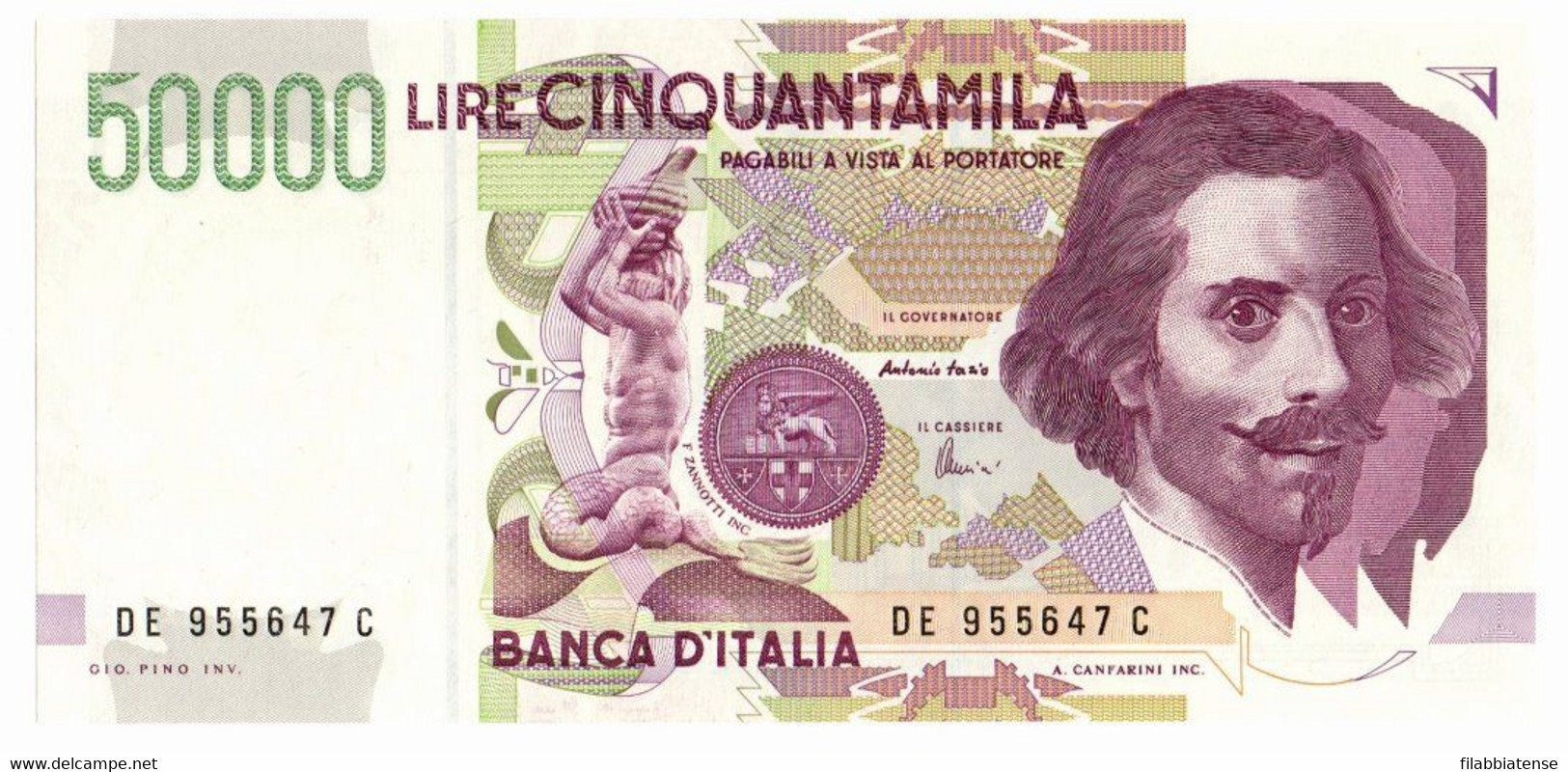 Italia - 50.000 Lire 1999 Bernini II     ----- - 50.000 Lire