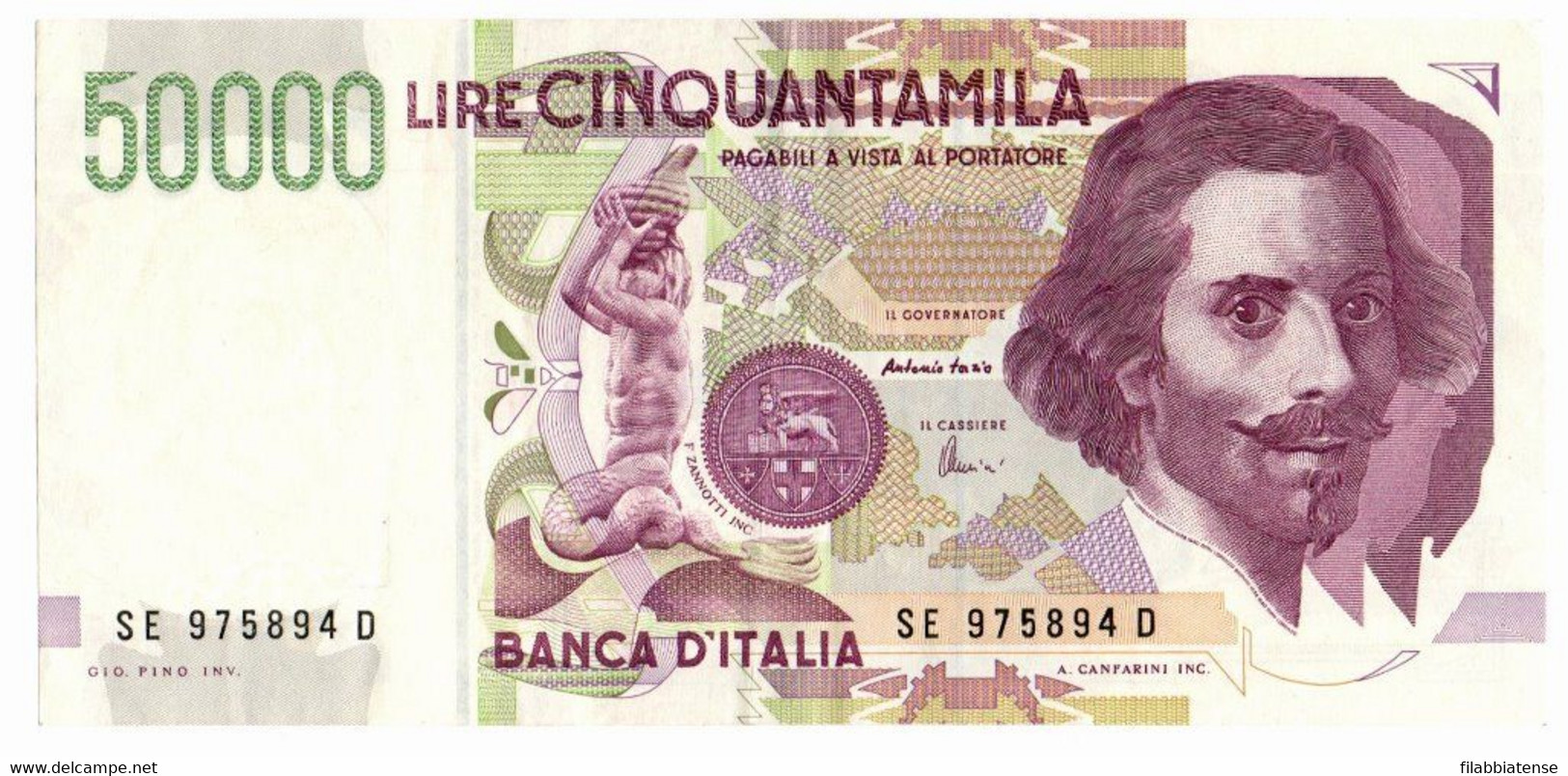 Italia - 50.000 Lire 1999 Bernini II     ----- - 50000 Liras