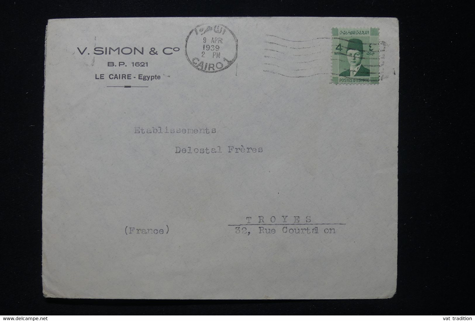 EGYPTE - Enveloppe Commerciale Du Caire En 1939 Pour La France - L 90709 - Covers & Documents
